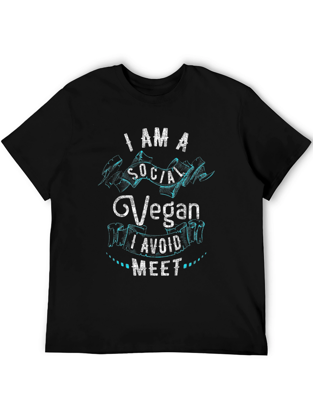 Social Vegan Graphic T-Shirt - Black