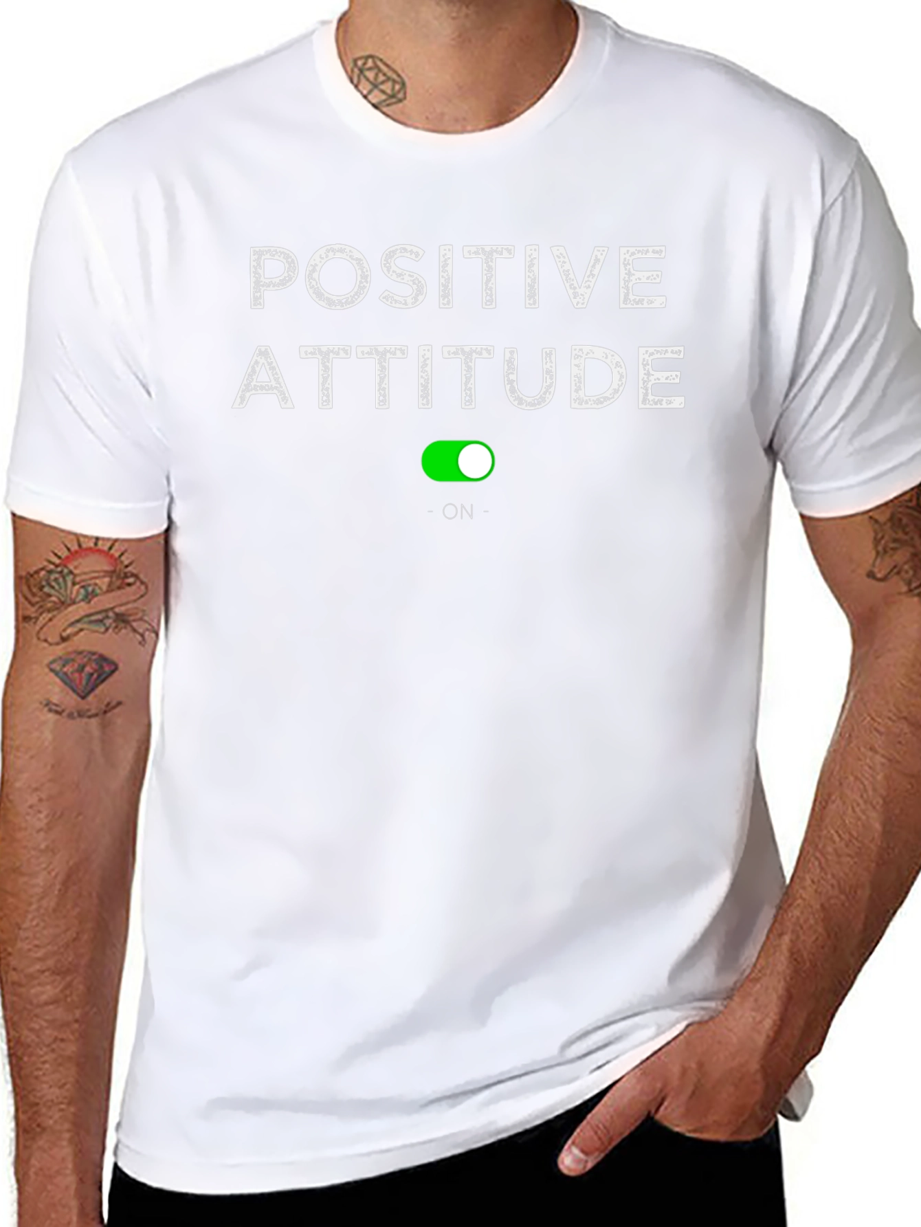 Positive Attitude On T-Shirt - Black