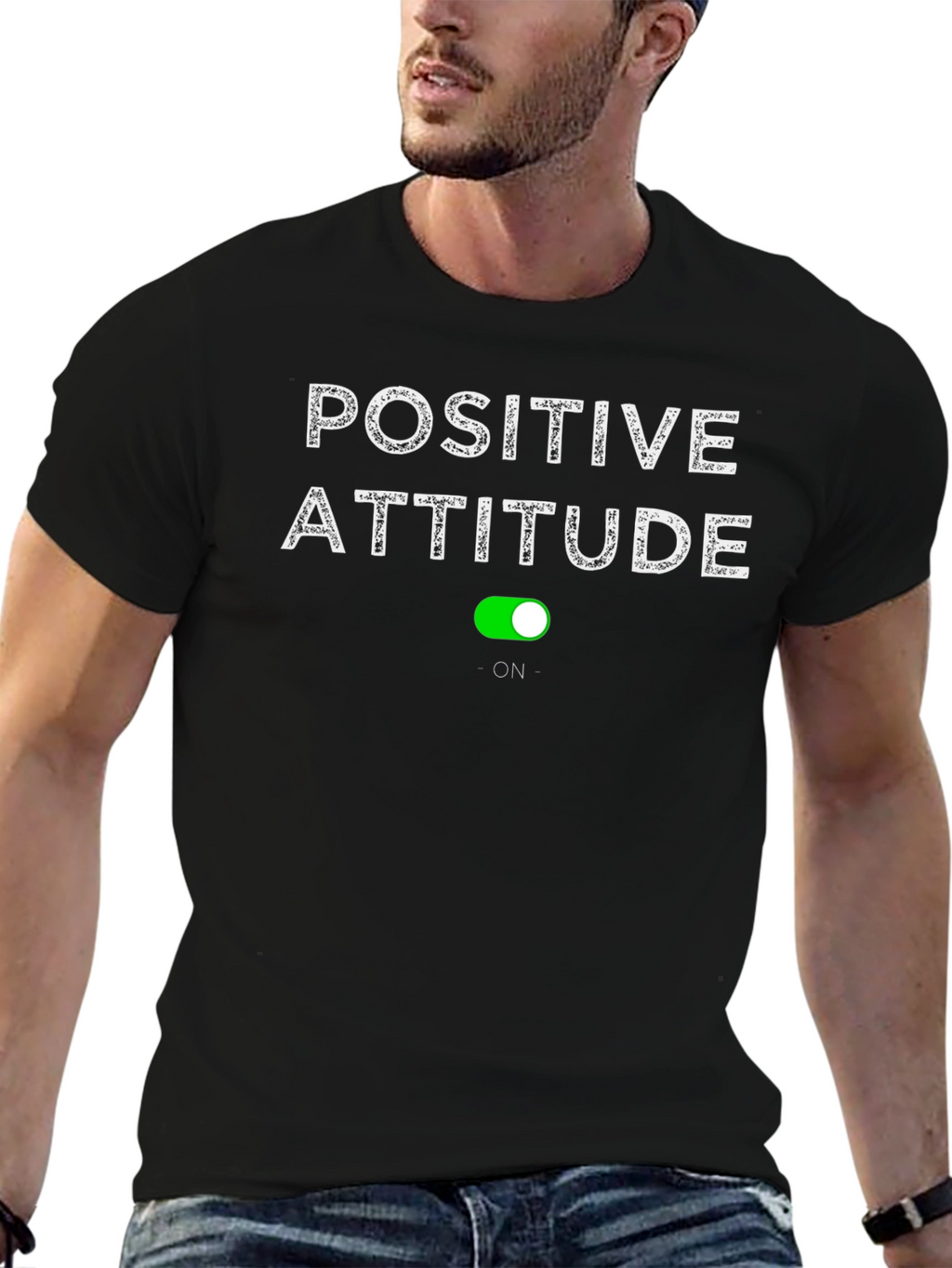 Positive Attitude On T-Shirt - Black