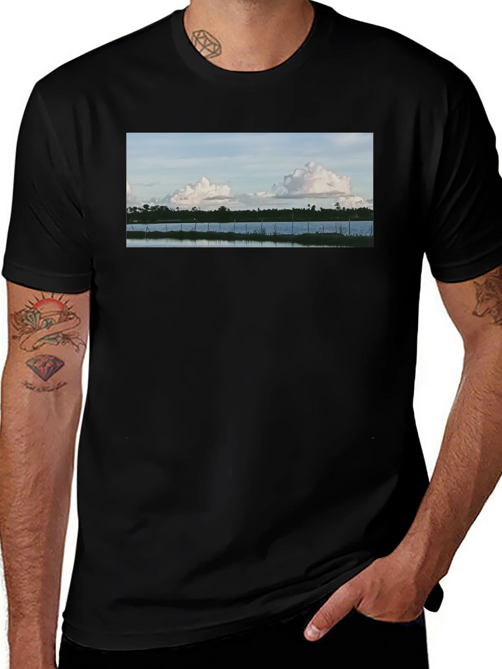 Nature View Black T-Shirt