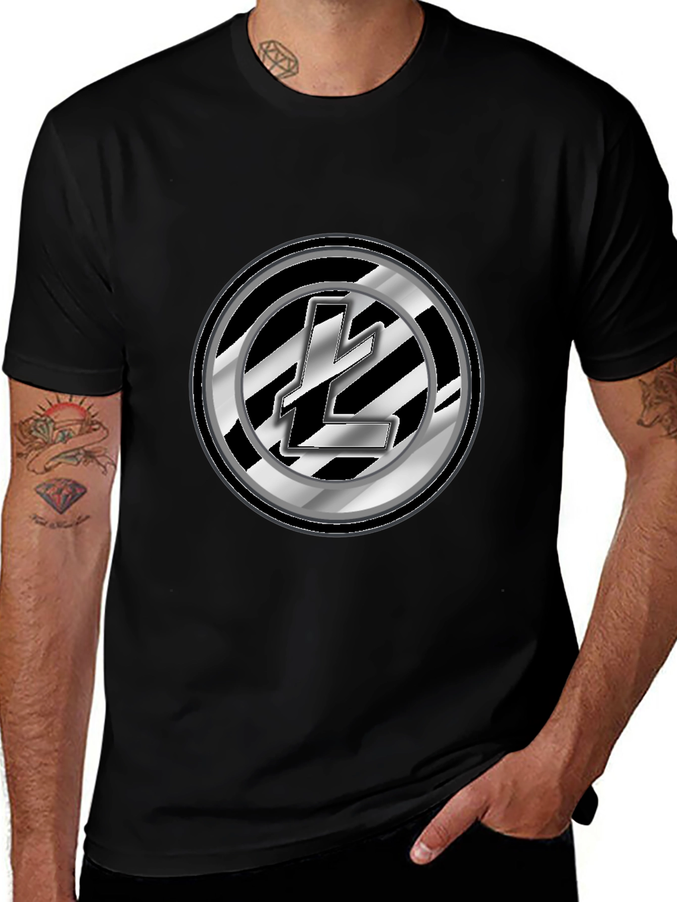 Litecoin Logo Black Graphic Tee - Crypto Fashion