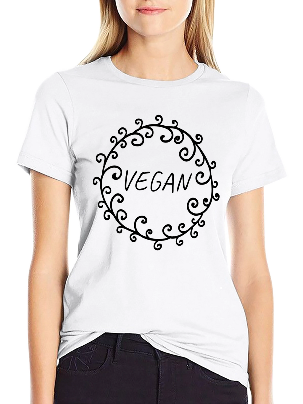 Vegan Graphic Tee - Circular Swirl Design