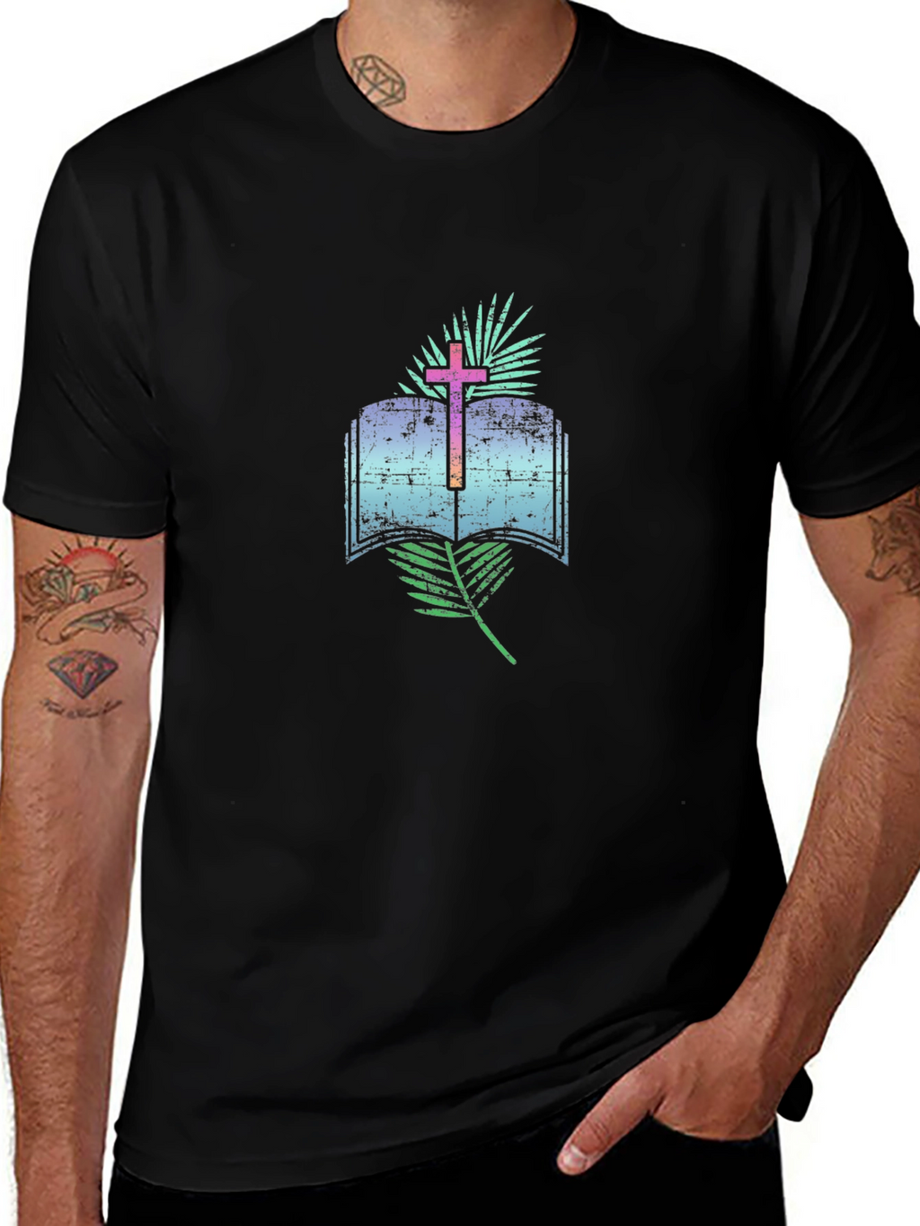 Faithful Book & Cross Graphic Tee