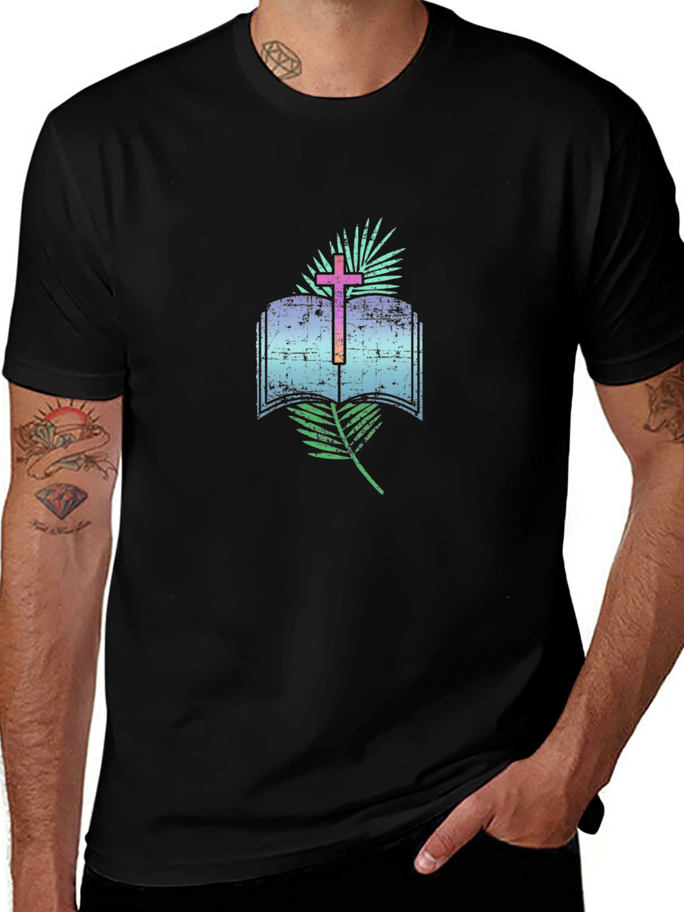 Faithful Book & Cross Graphic Tee