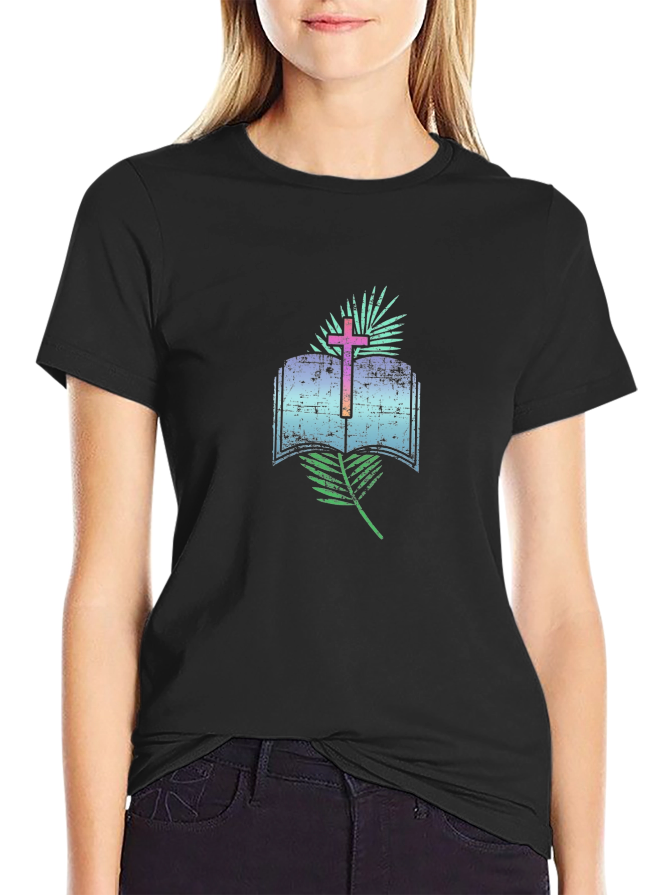 Faithful Book & Cross Graphic Tee