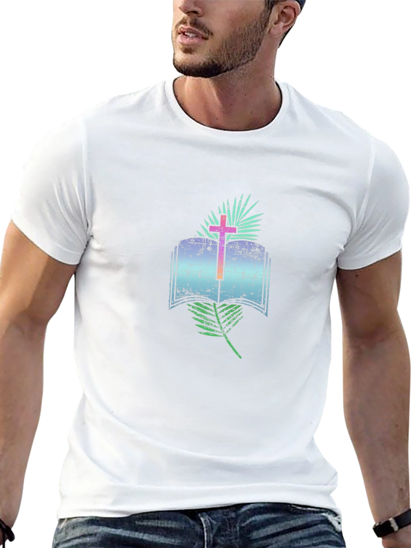 Faithful Book & Cross Graphic Tee