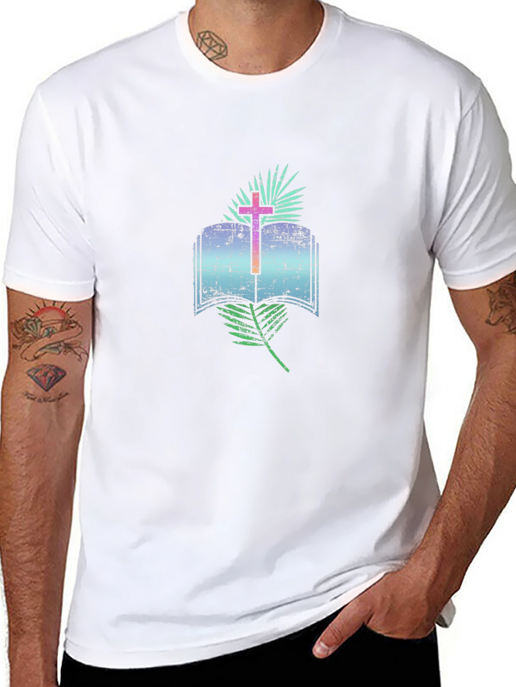 Faithful Book & Cross Graphic Tee