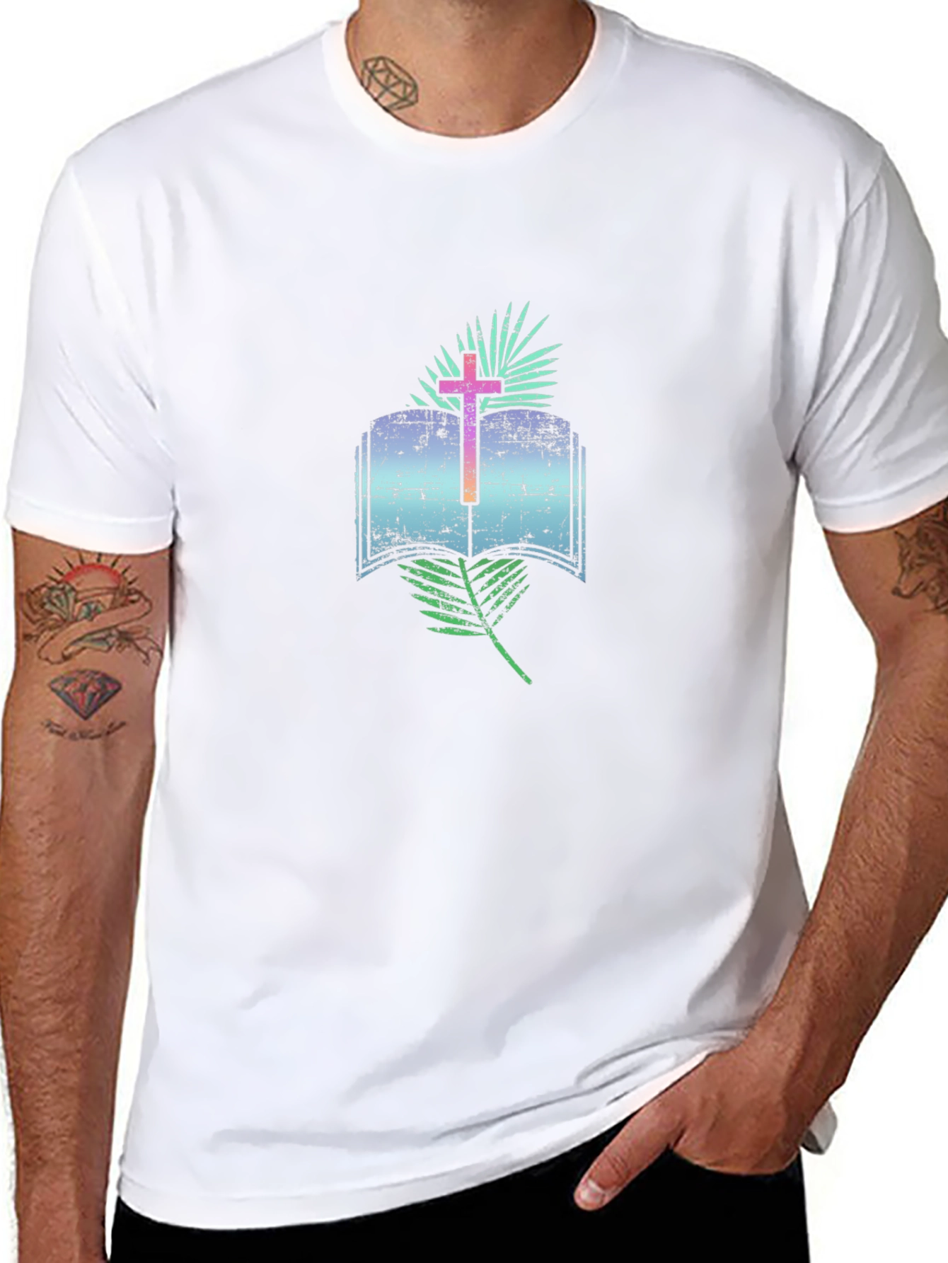 Faithful Book & Cross Graphic Tee
