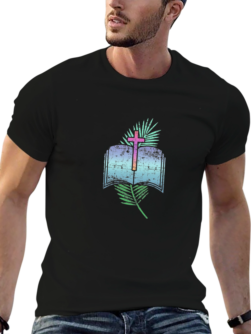 Faithful Book & Cross Graphic Tee