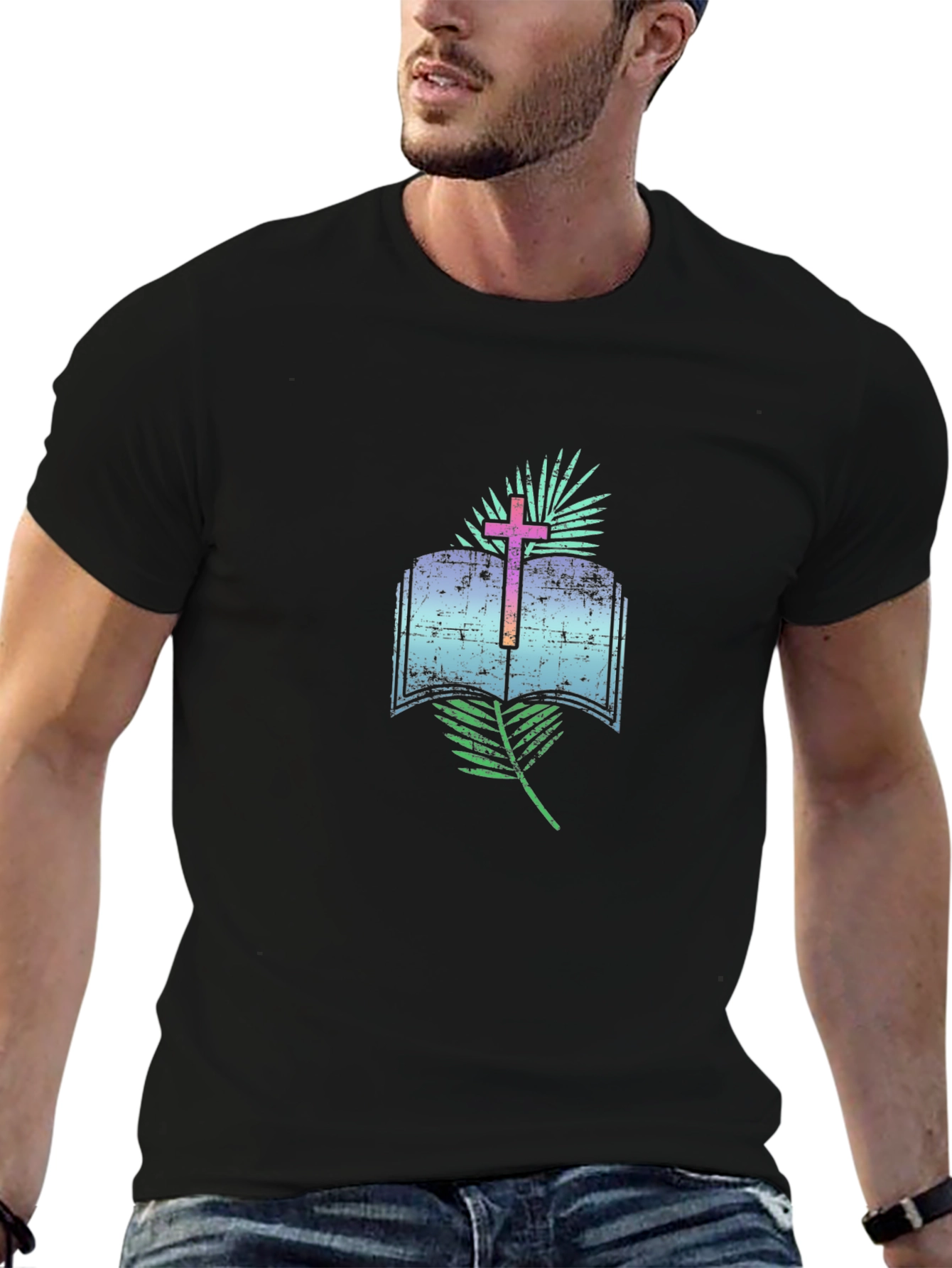 Faithful Book & Cross Graphic Tee