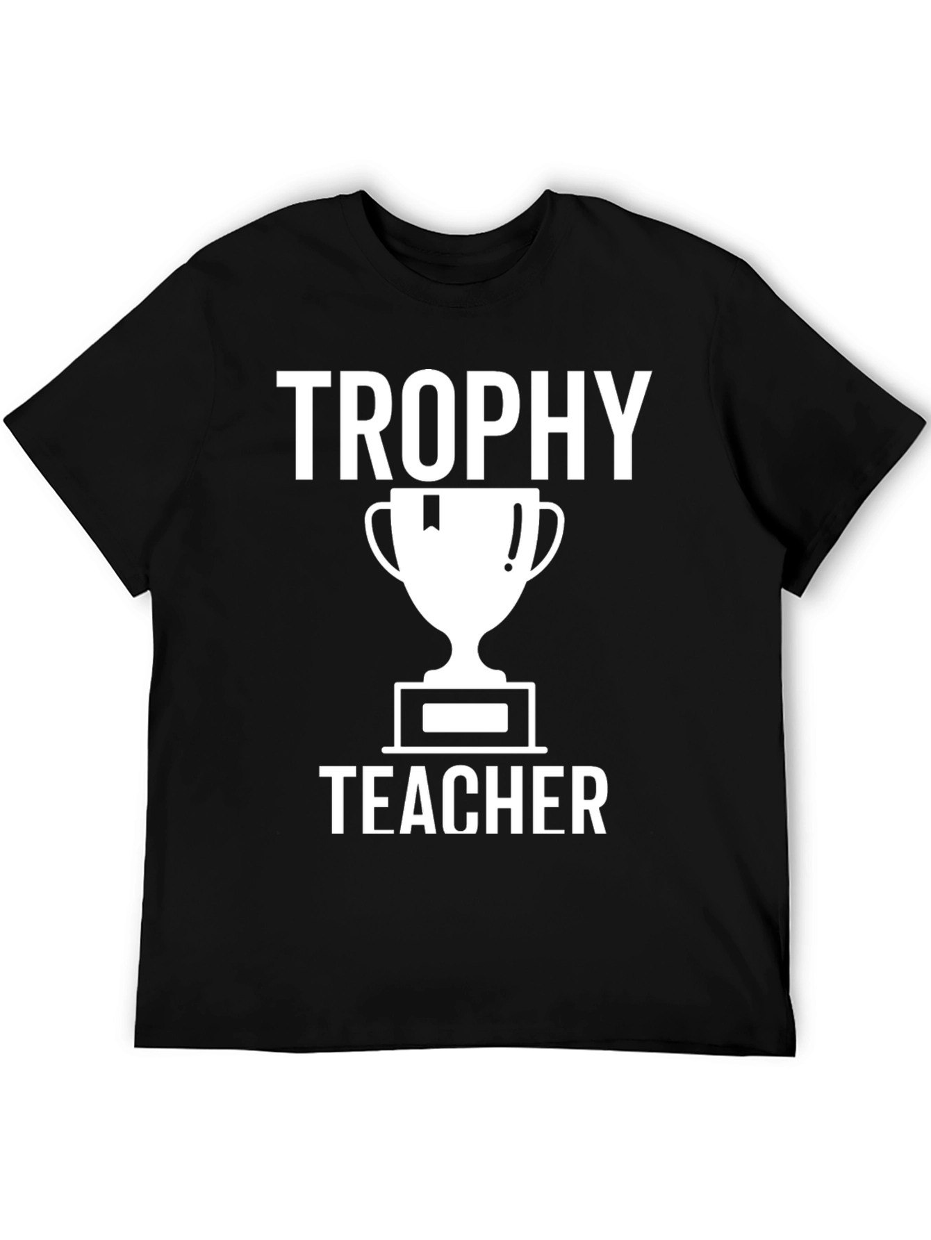 Trophy Teacher Graphic Tee - Black Cotton T-Shirt