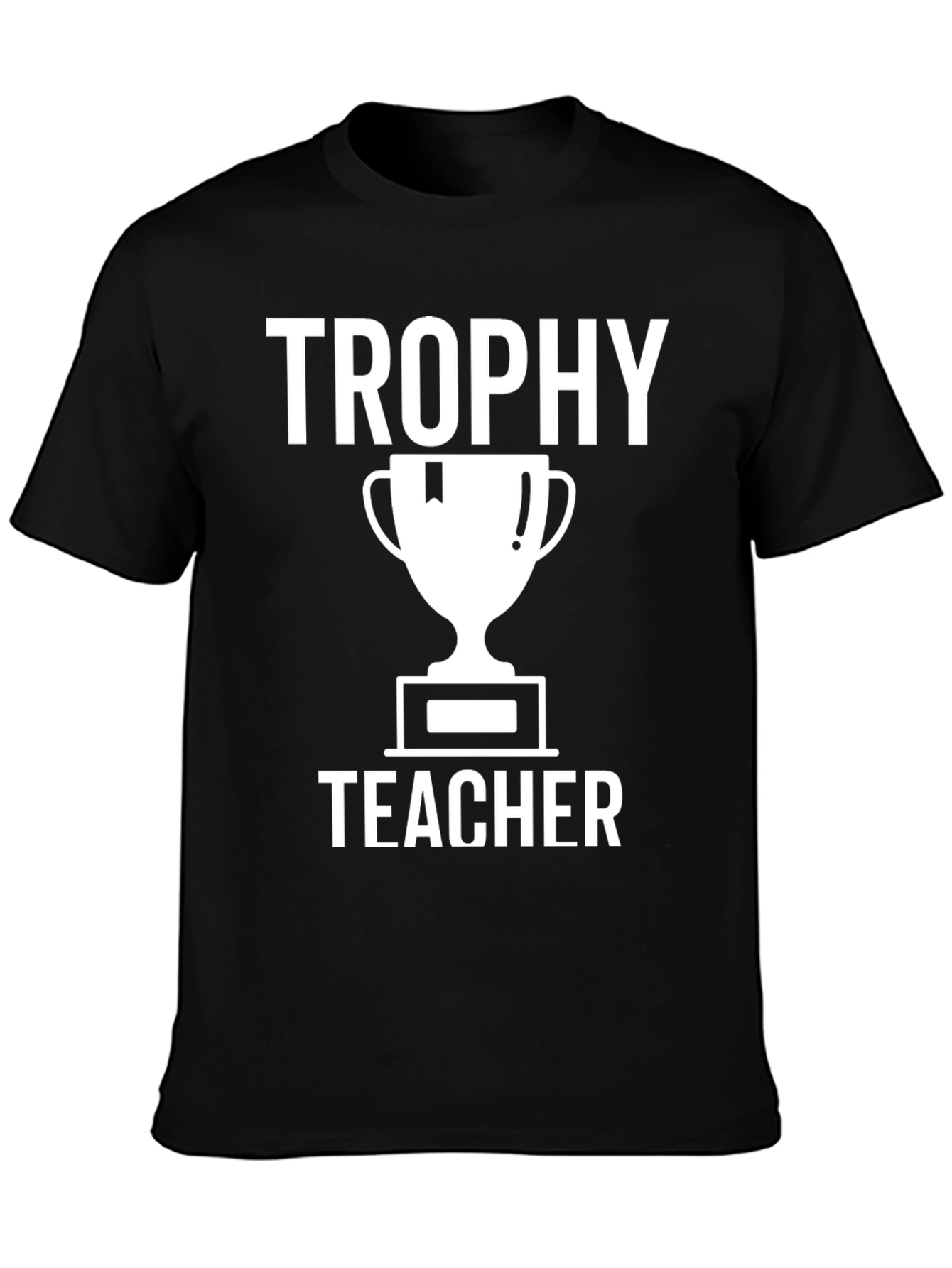 Trophy Teacher Graphic Tee - Black Cotton T-Shirt