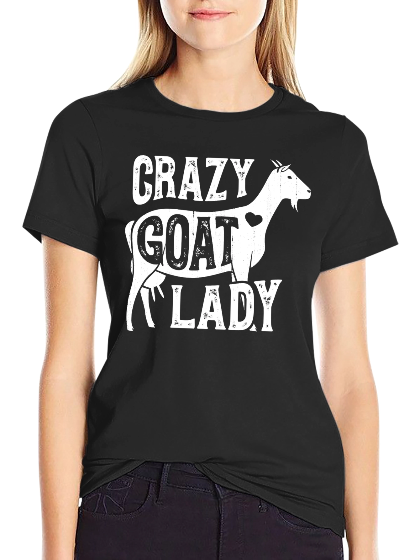 Crazy Goat Lady Graphic Tee - Black Unisex T-Shirt