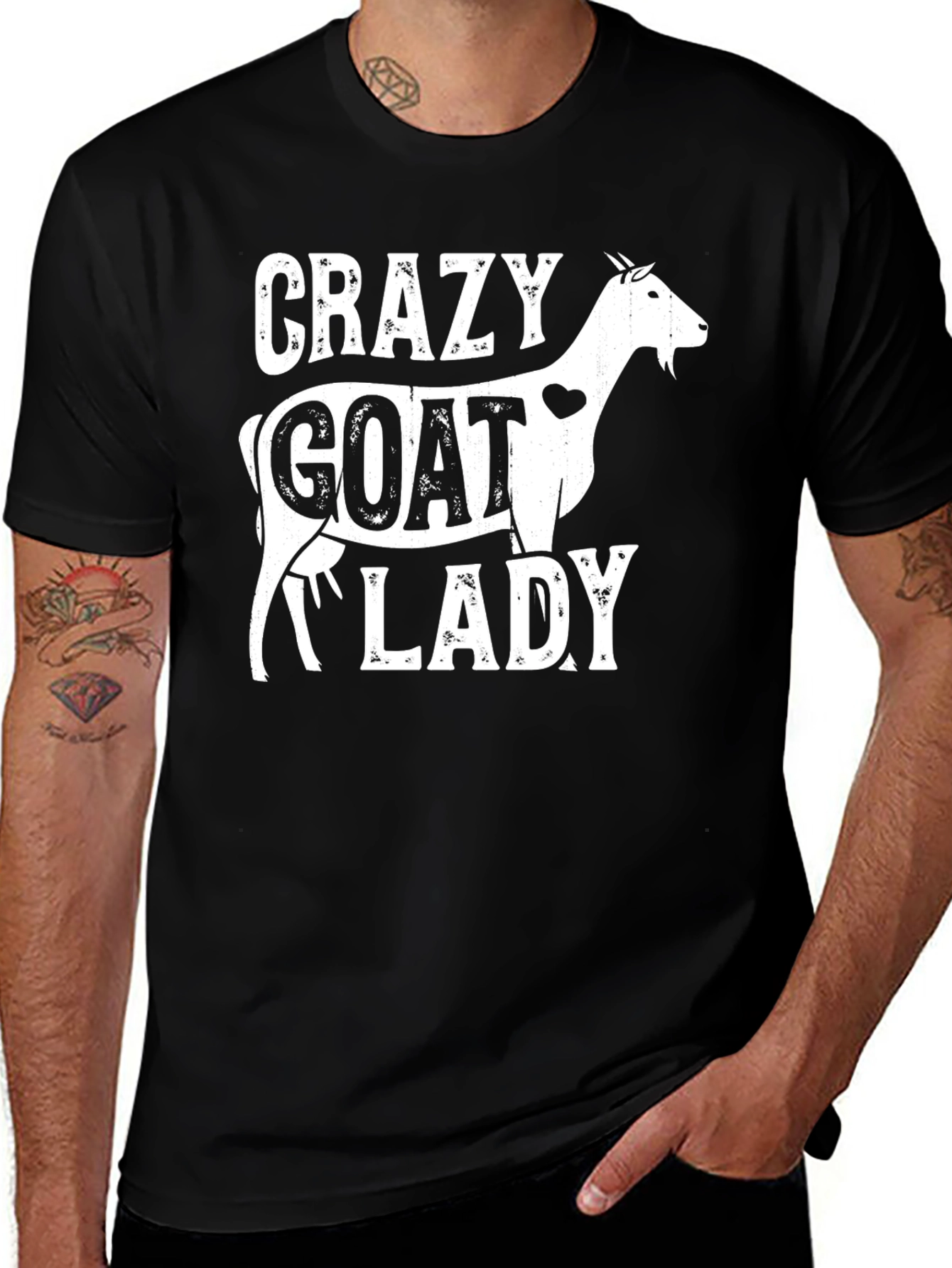 Crazy Goat Lady Graphic Tee - Black Unisex T-Shirt
