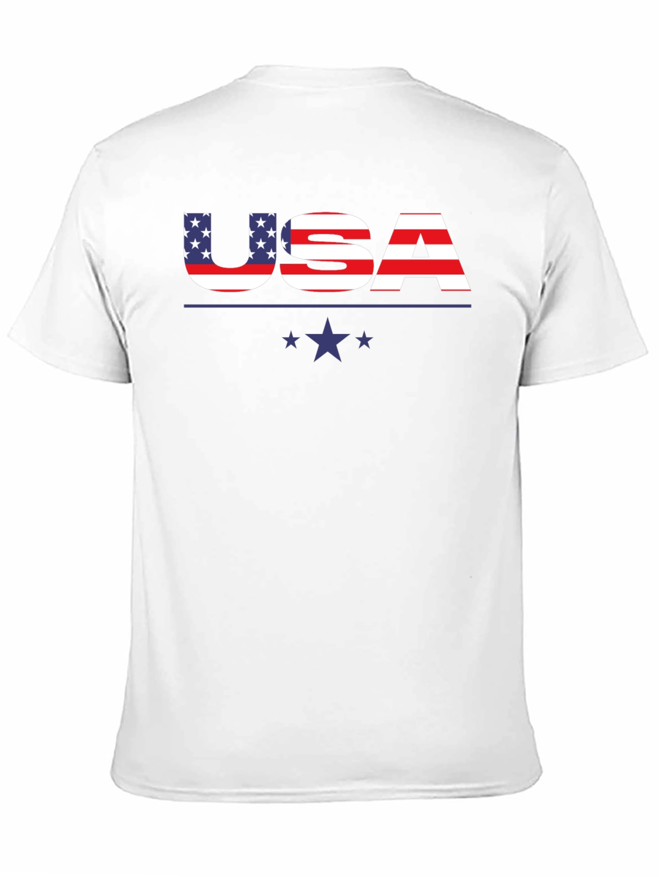 USA Flag Graphic Print Crew Neck T-Shirt