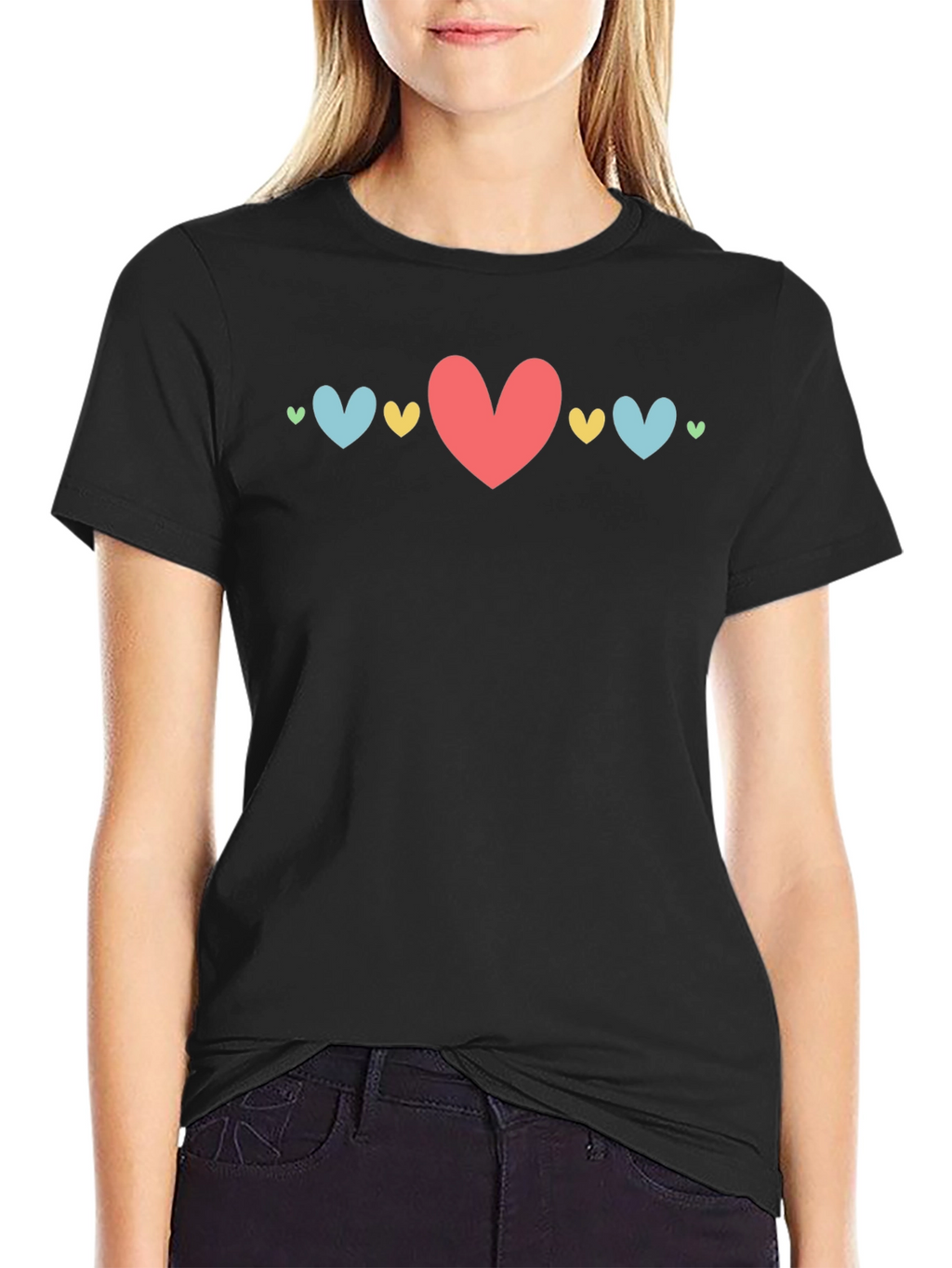 Heart Graphic Black T-Shirt