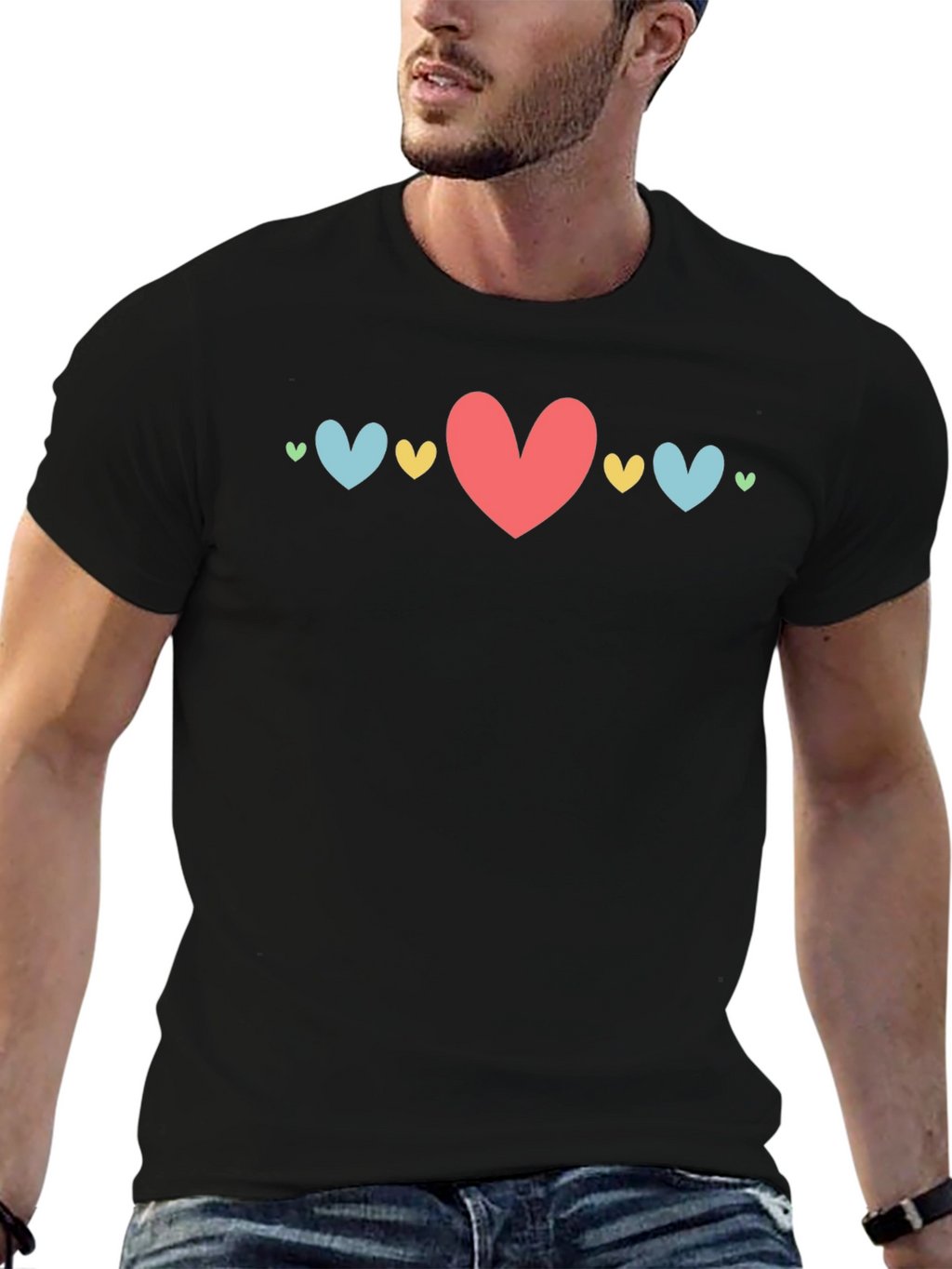 Heart Graphic Black T-Shirt