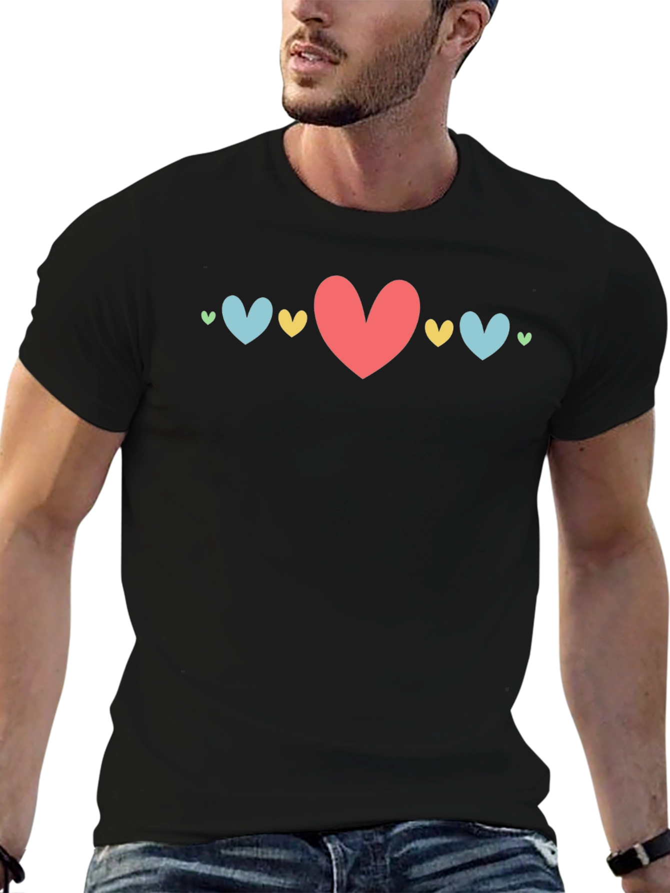 Heart Graphic Black T-Shirt