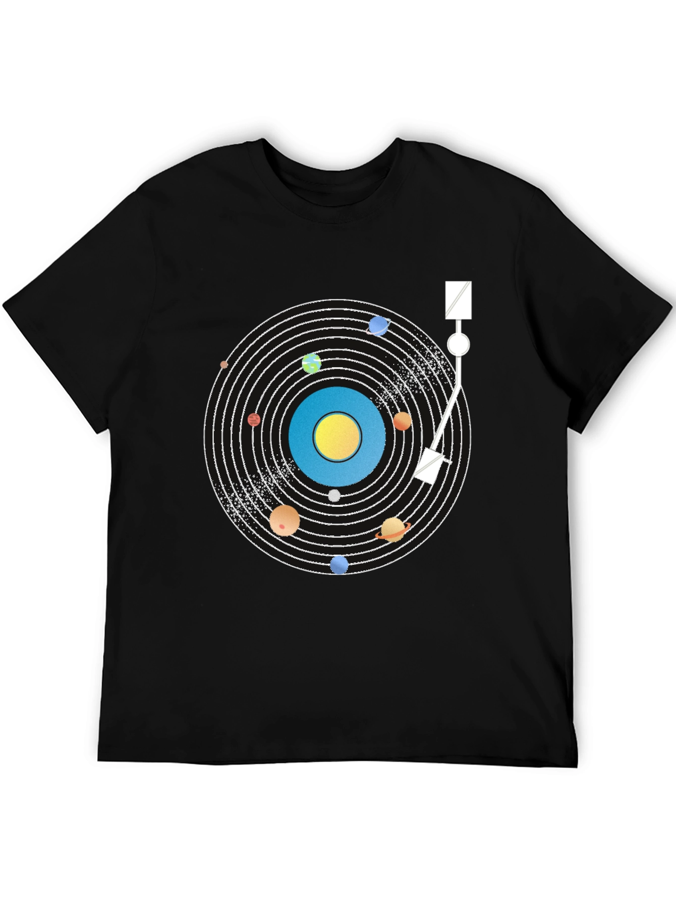 Planetary Turntable T-Shirt - Cosmic Vinyl Style