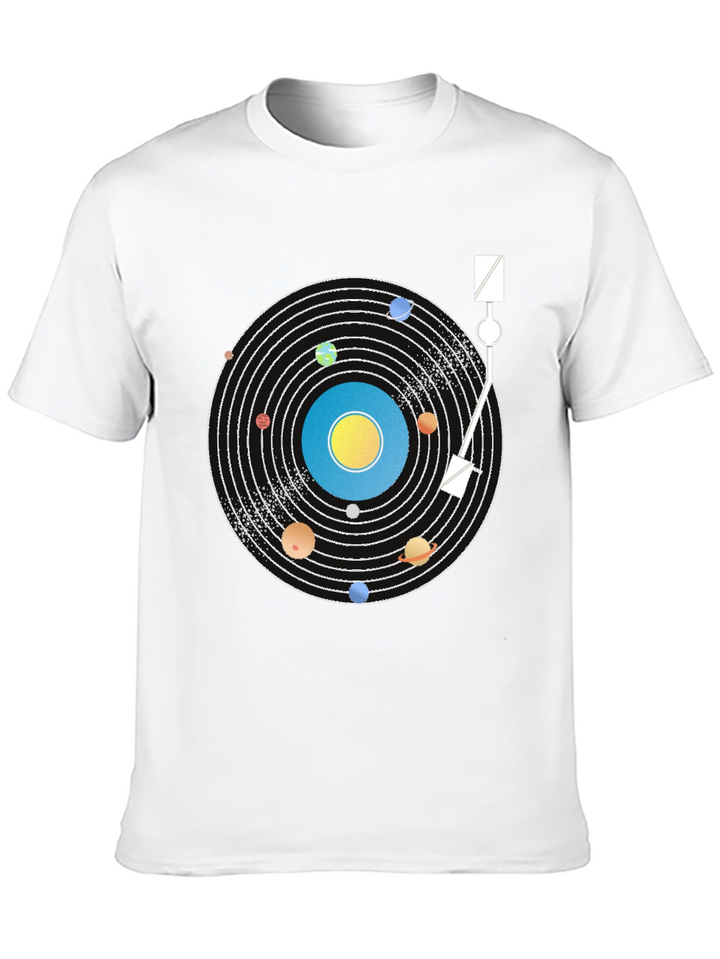 Planetary Turntable T-Shirt - Cosmic Vinyl Style