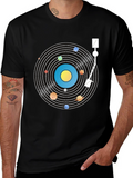 Planetary Turntable T-Shirt - Cosmic Vinyl Style