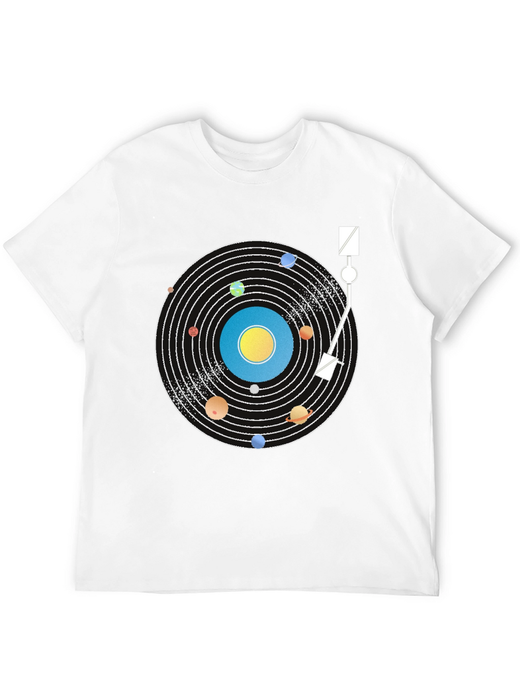 Planetary Turntable T-Shirt - Cosmic Vinyl Style