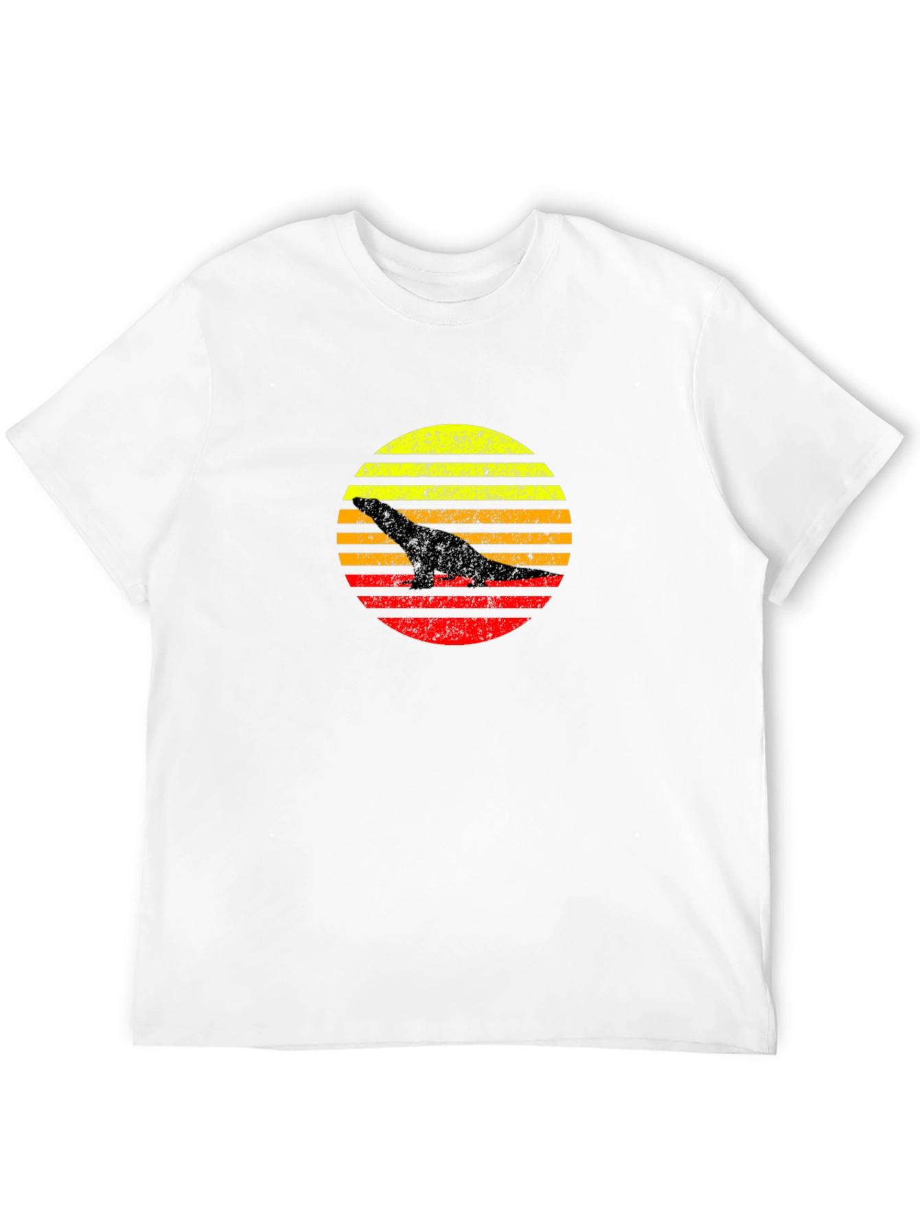 Retro Dinosaur Sunset Graphic T-Shirt