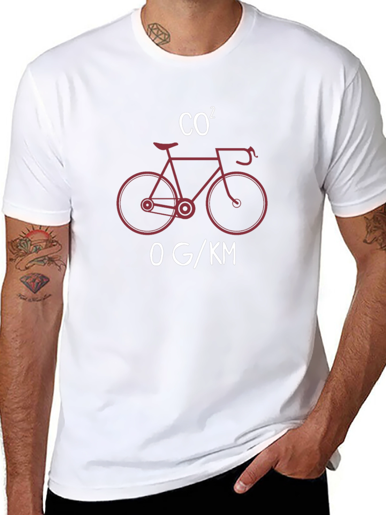 Eco-Friendly Cycling T-Shirt: CO2 Bicycle Design