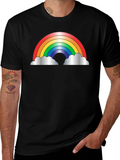 Rainbow Cloud Graphic Black T-Shirt