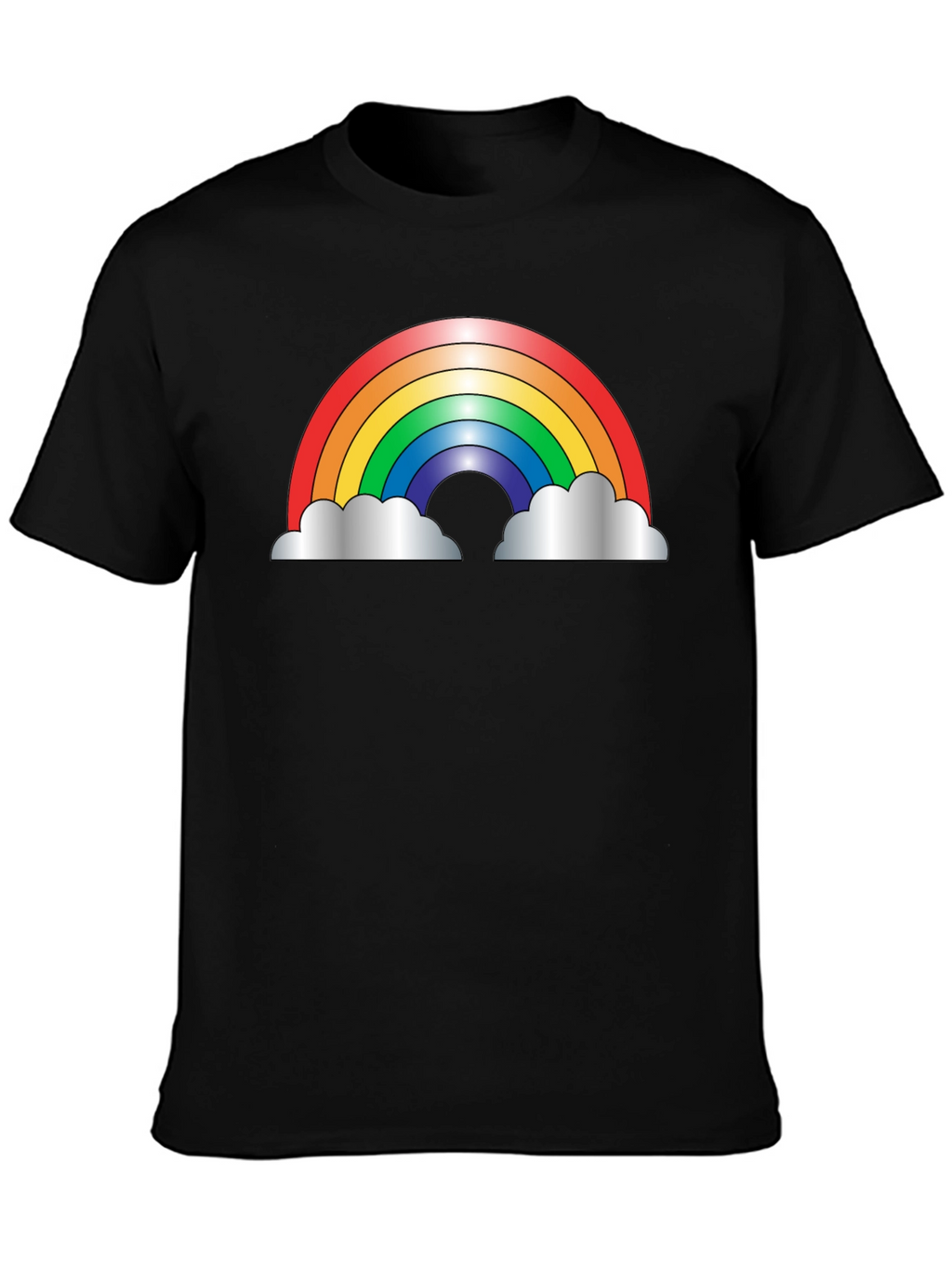 Rainbow Cloud Graphic Black T-Shirt
