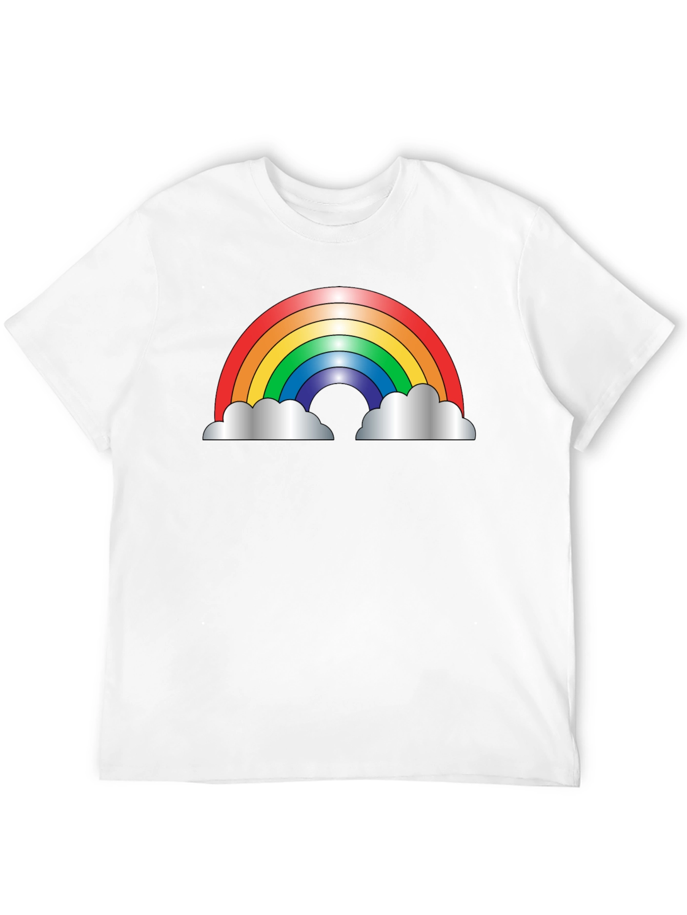 Rainbow Cloud Graphic Black T-Shirt