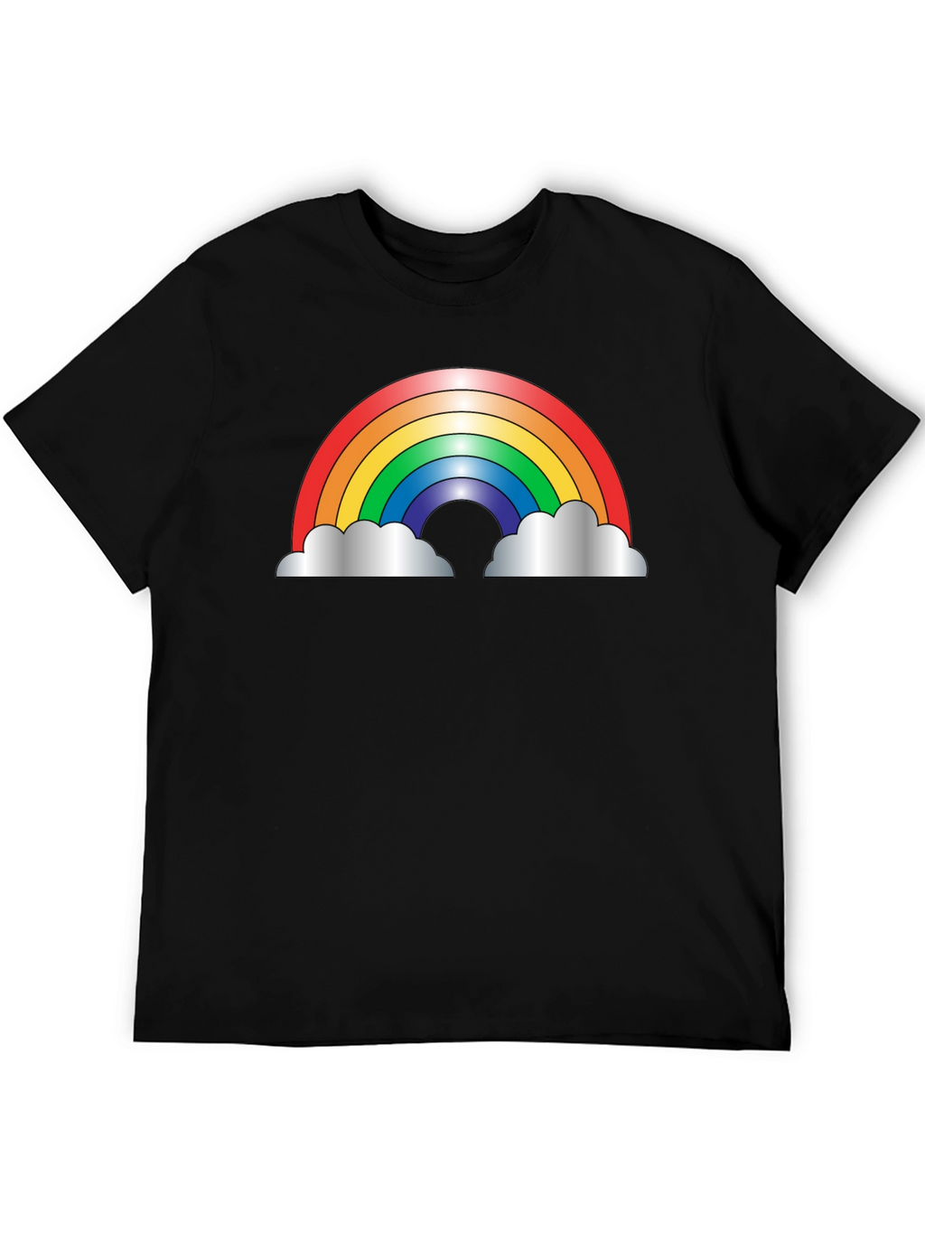 Rainbow Cloud Graphic Black T-Shirt