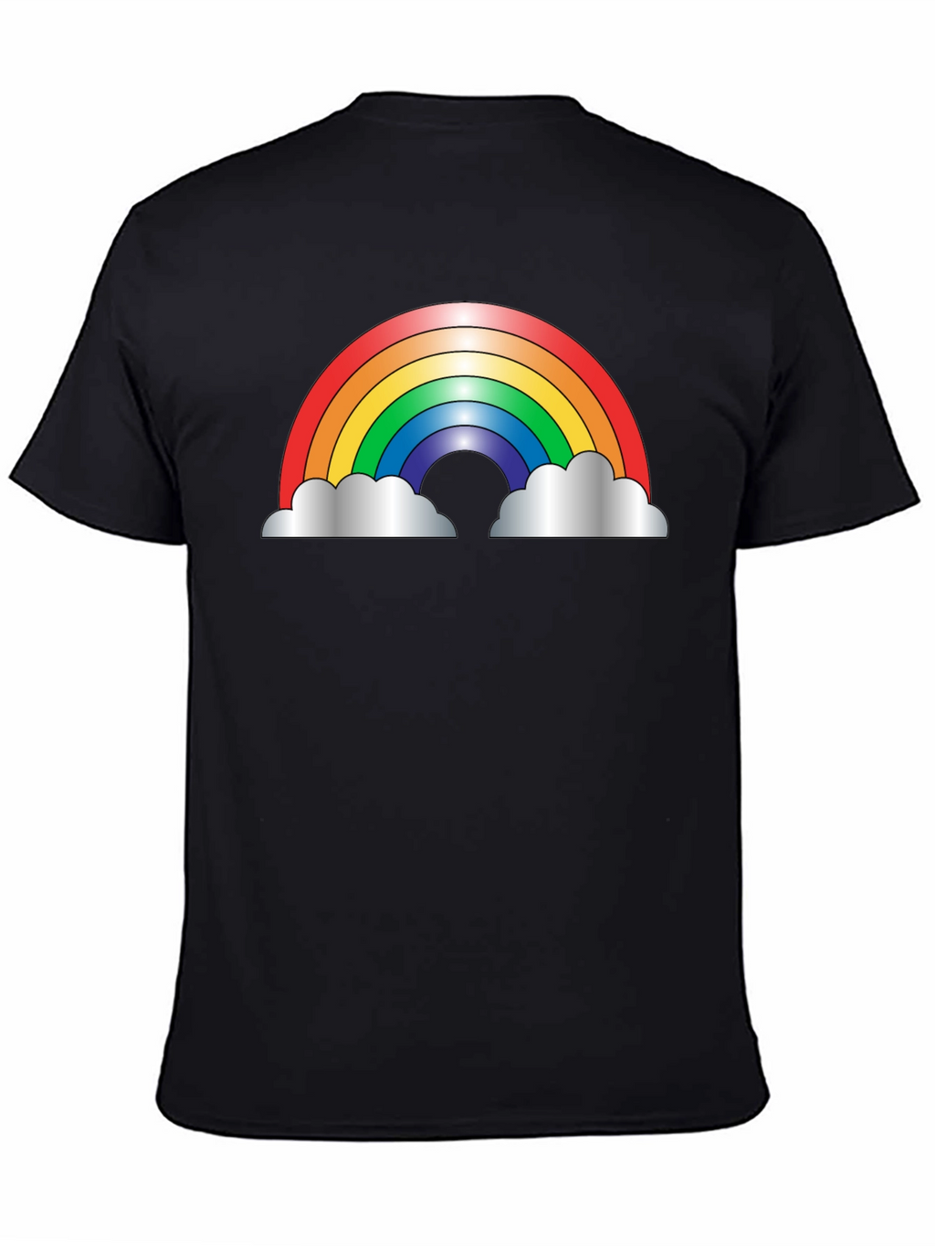 Rainbow Cloud Graphic Black T-Shirt