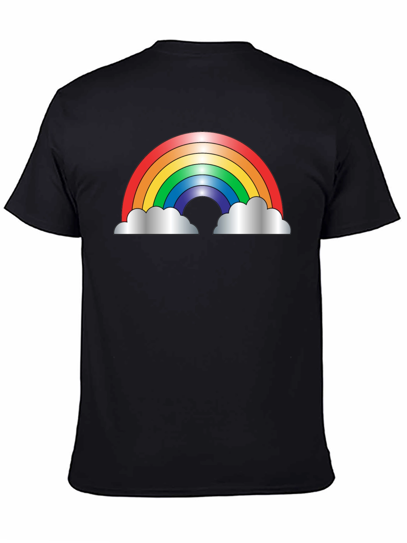 Rainbow Cloud Graphic Black T-Shirt