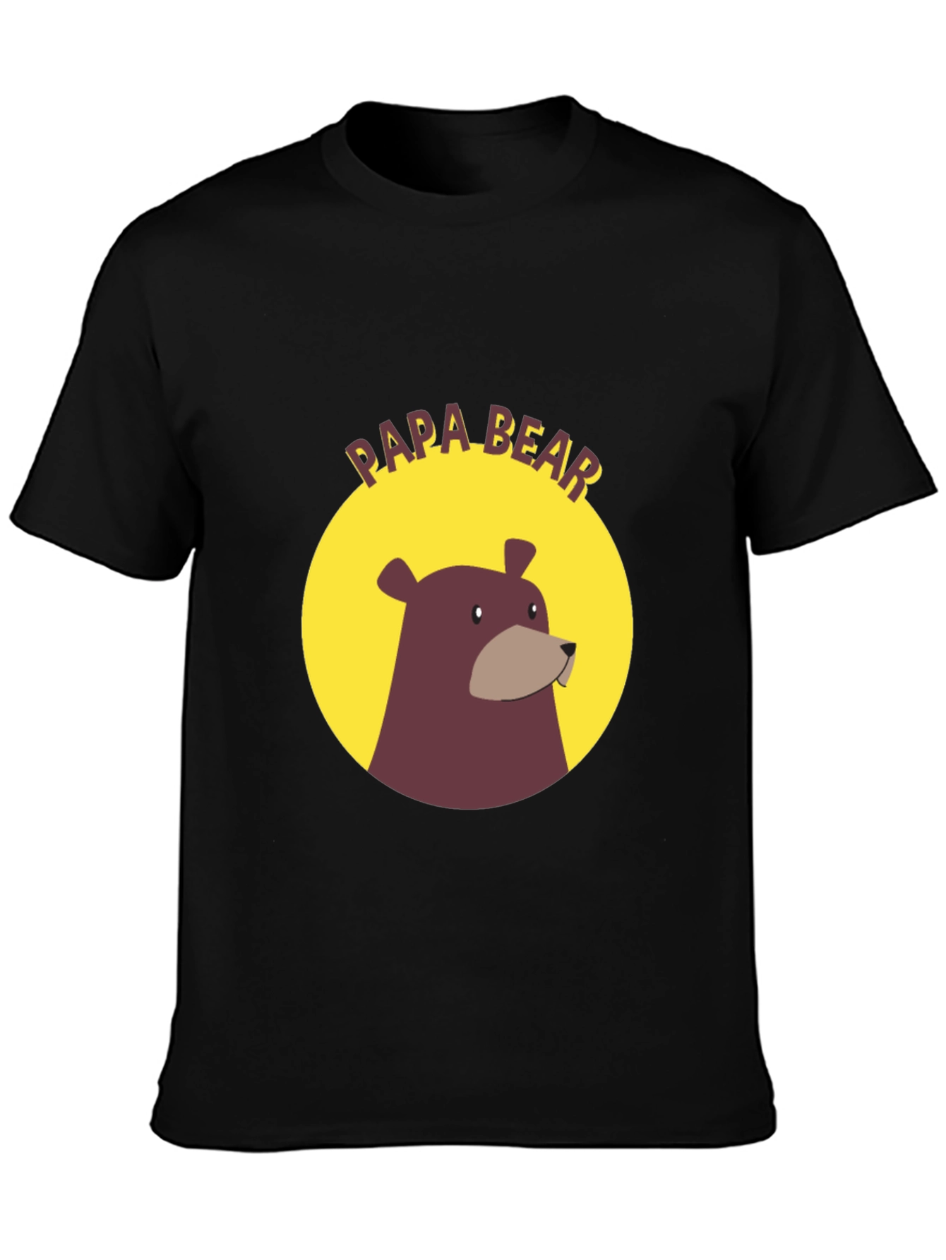 Papa Bear Graphic Tee - Black Cotton Comfort