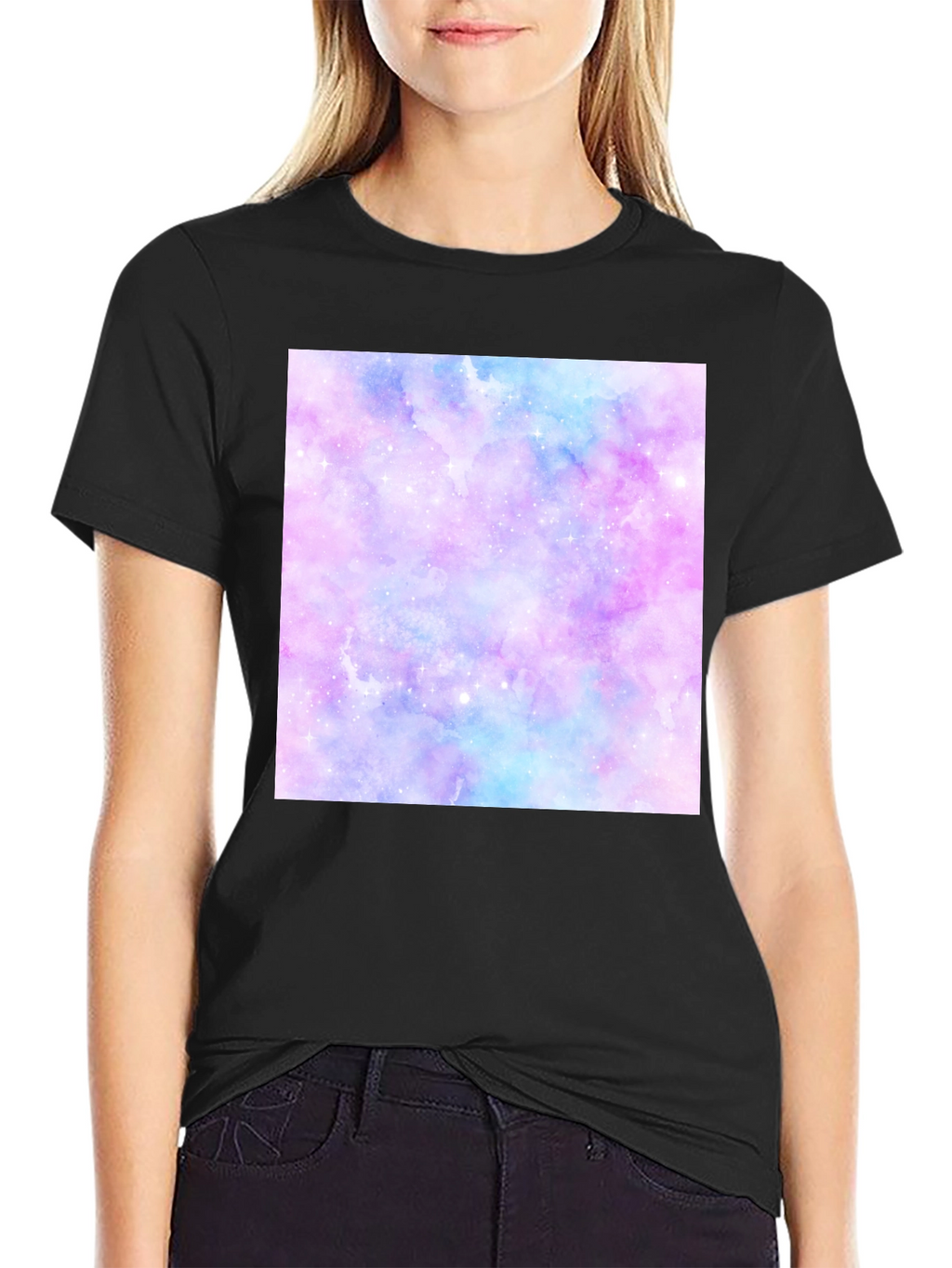 Galaxy Print Black T-Shirt