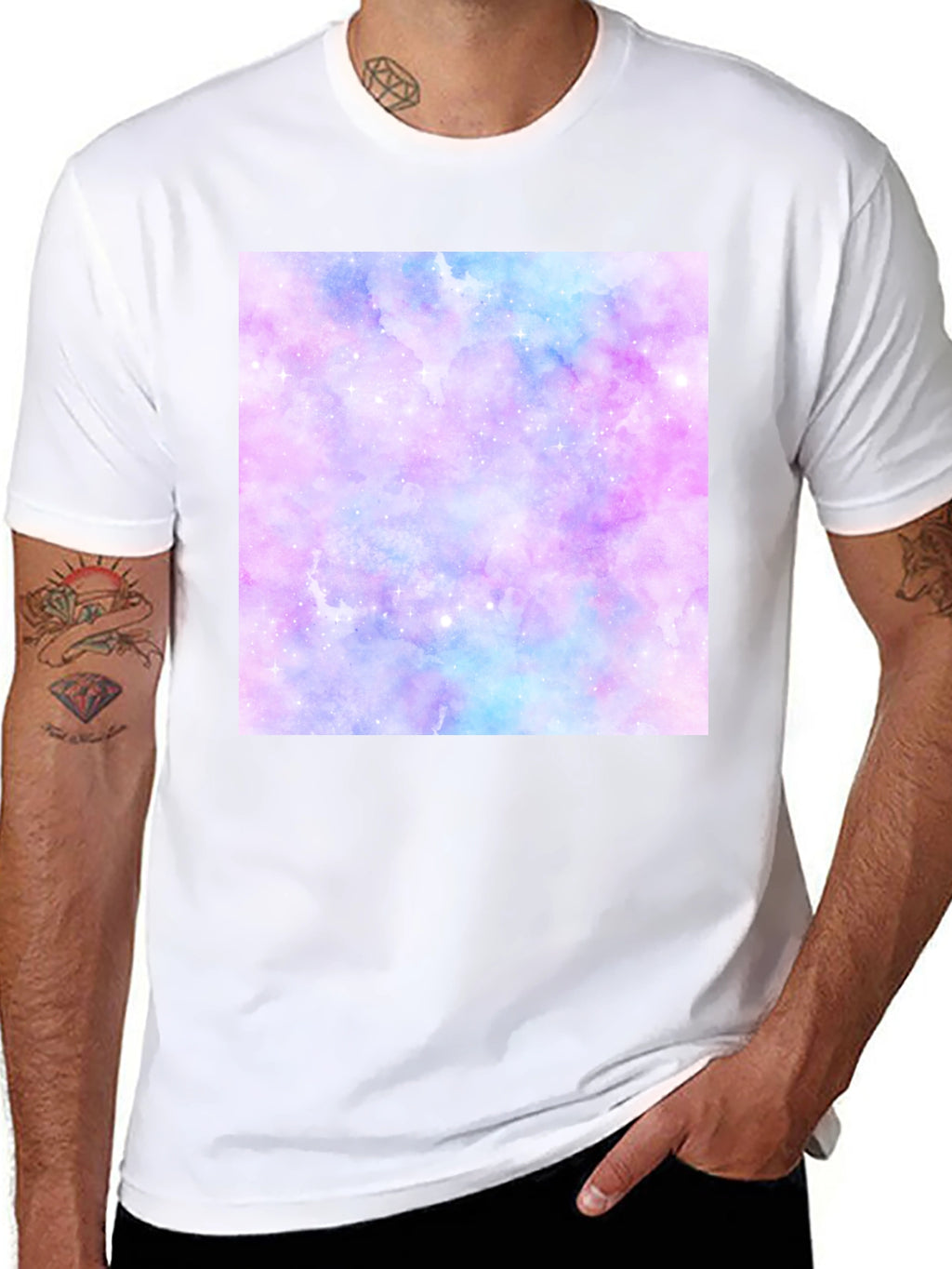 Galaxy Print Black T-Shirt