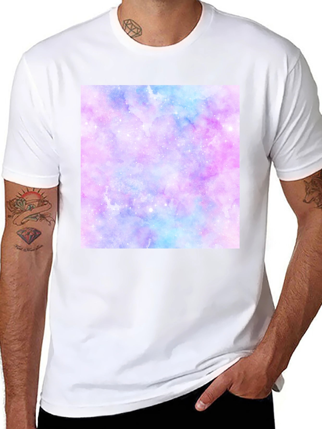Galaxy Print Black T-Shirt