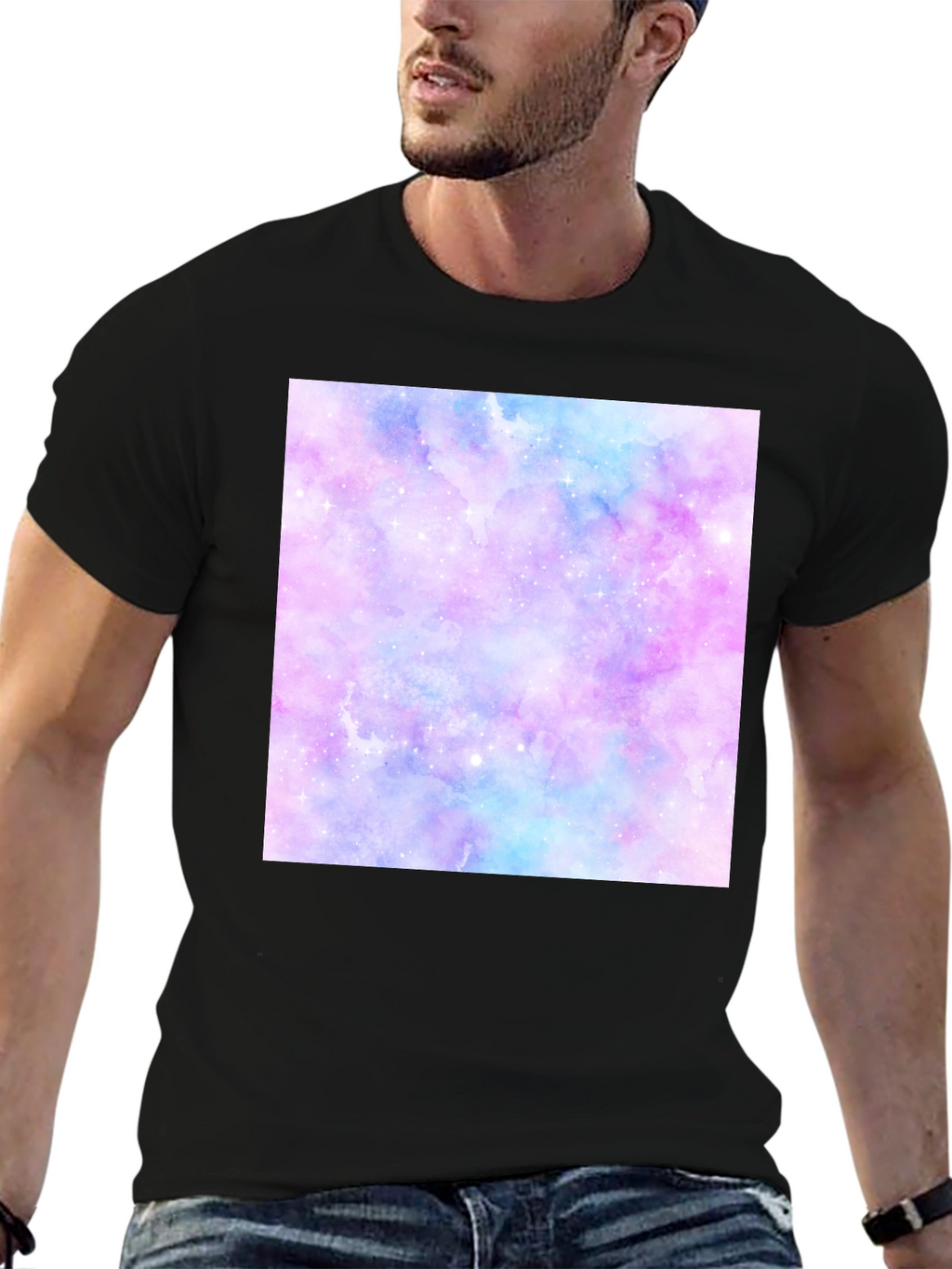 Galaxy Print Black T-Shirt