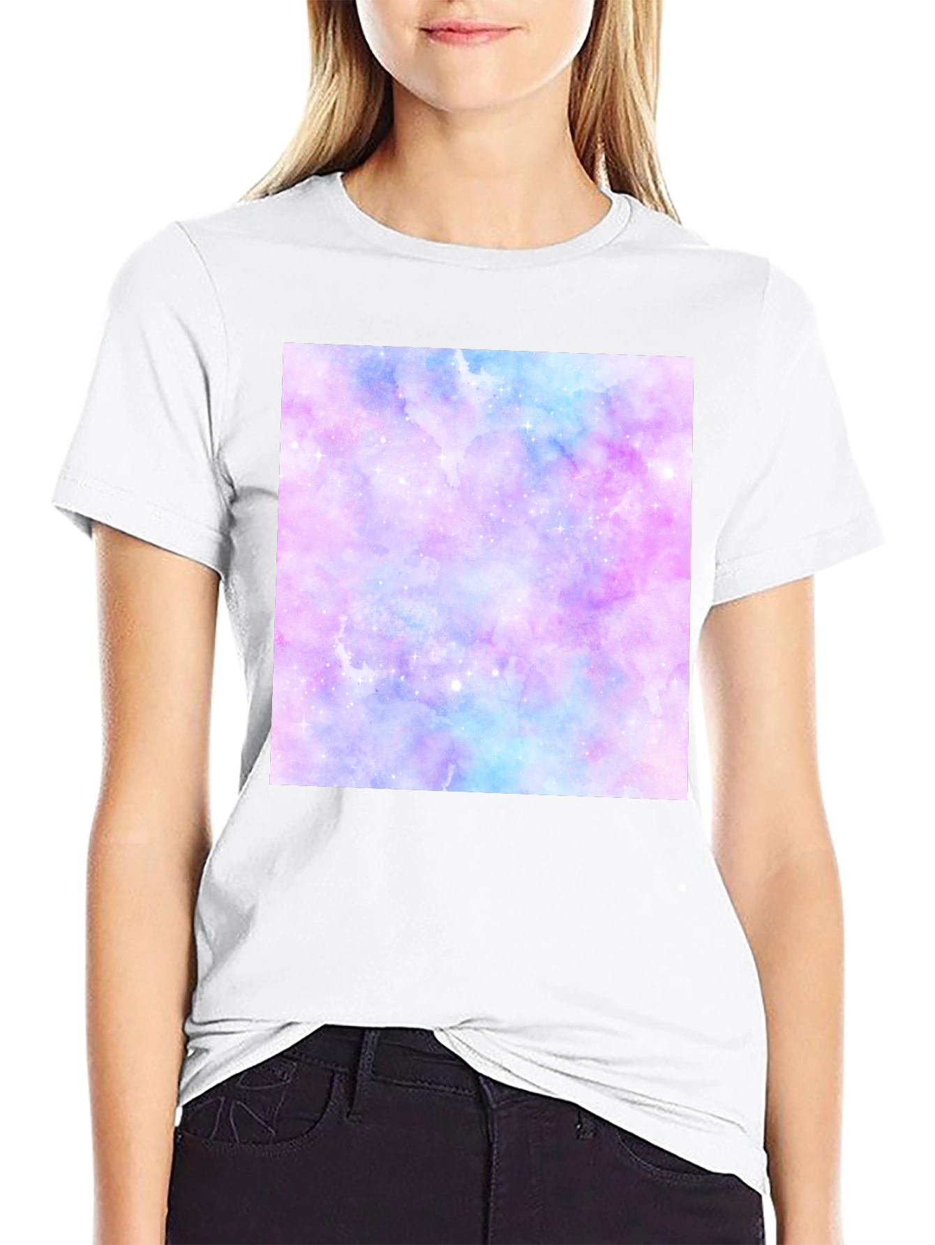 Galaxy Print Black T-Shirt