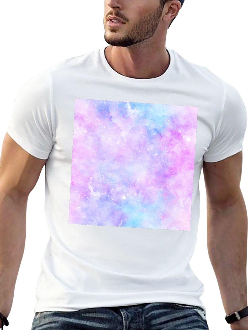 Galaxy Print Black T-Shirt