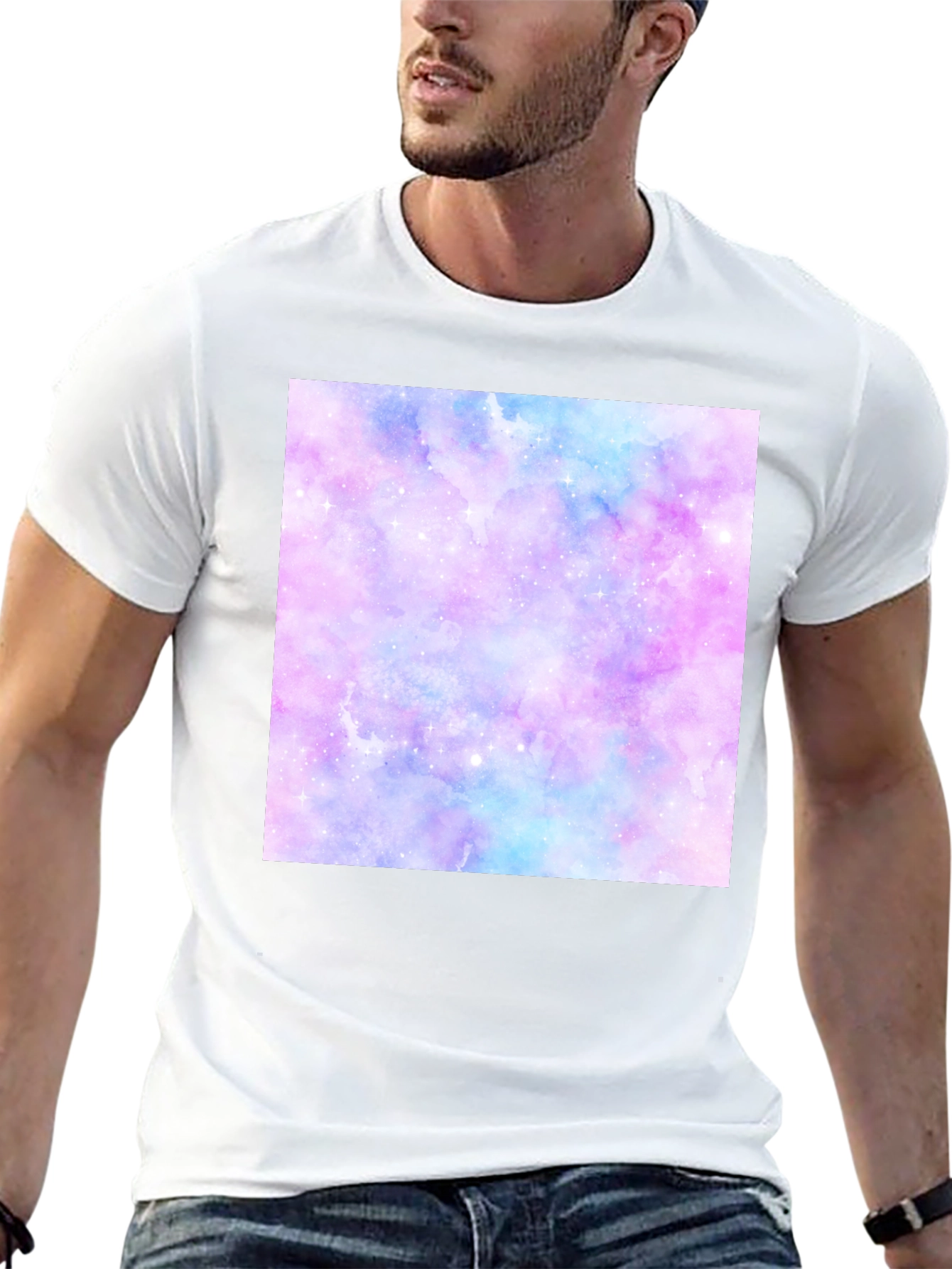 Galaxy Print Black T-Shirt
