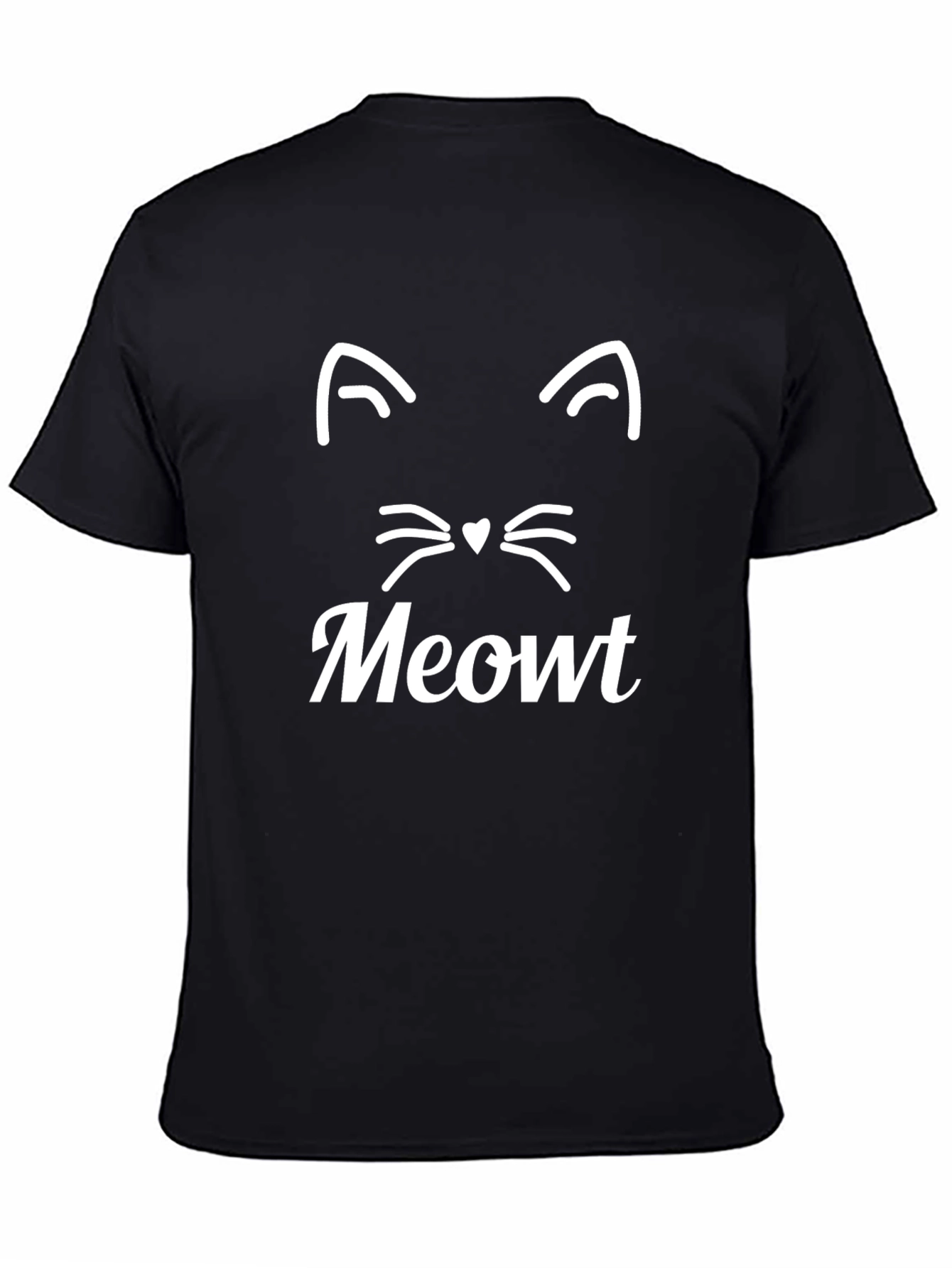 Meowt Cat Face Graphic Tee - Mens Black T-Shirt