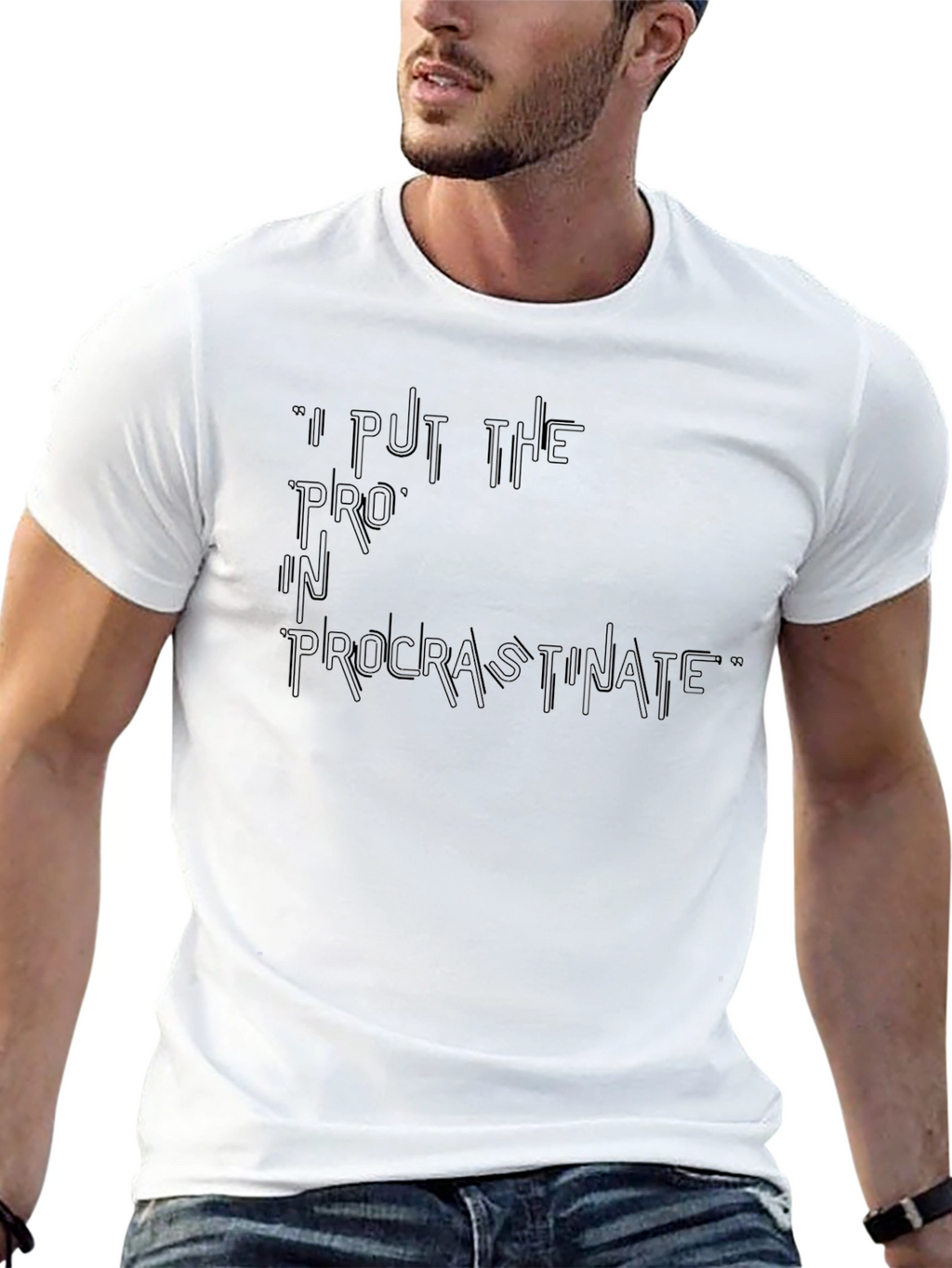 Procrastinate T-Shirt - Black Cotton Tee