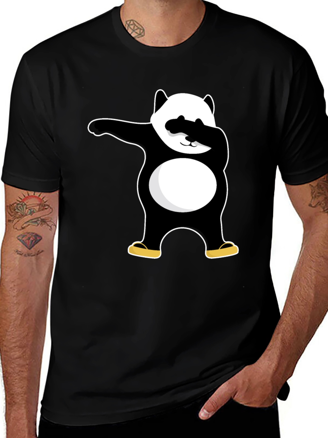 Dabbing Panda Black T-Shirt - Cool Graphic Tee