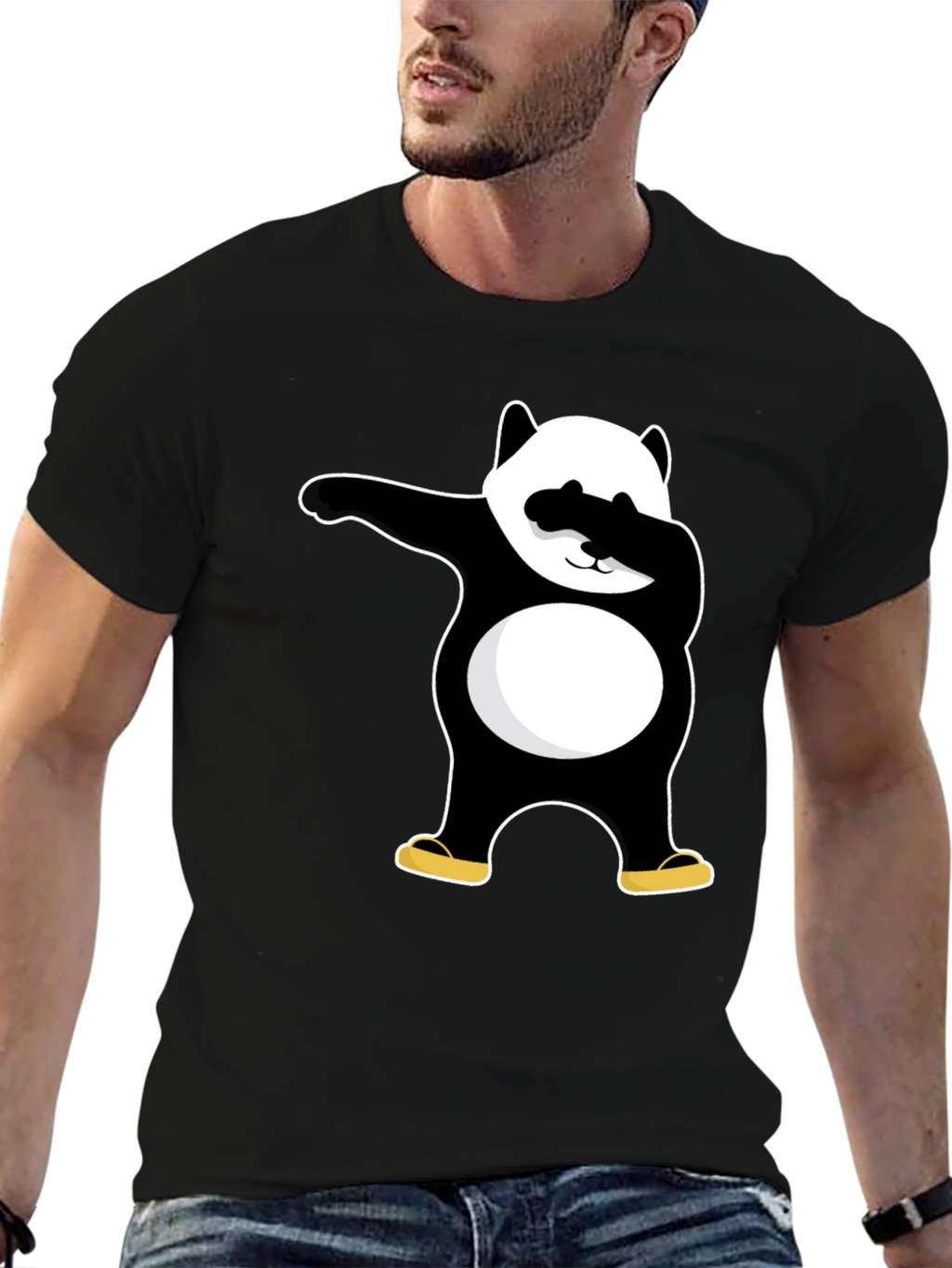 Dabbing Panda Black T-Shirt - Cool Graphic Tee