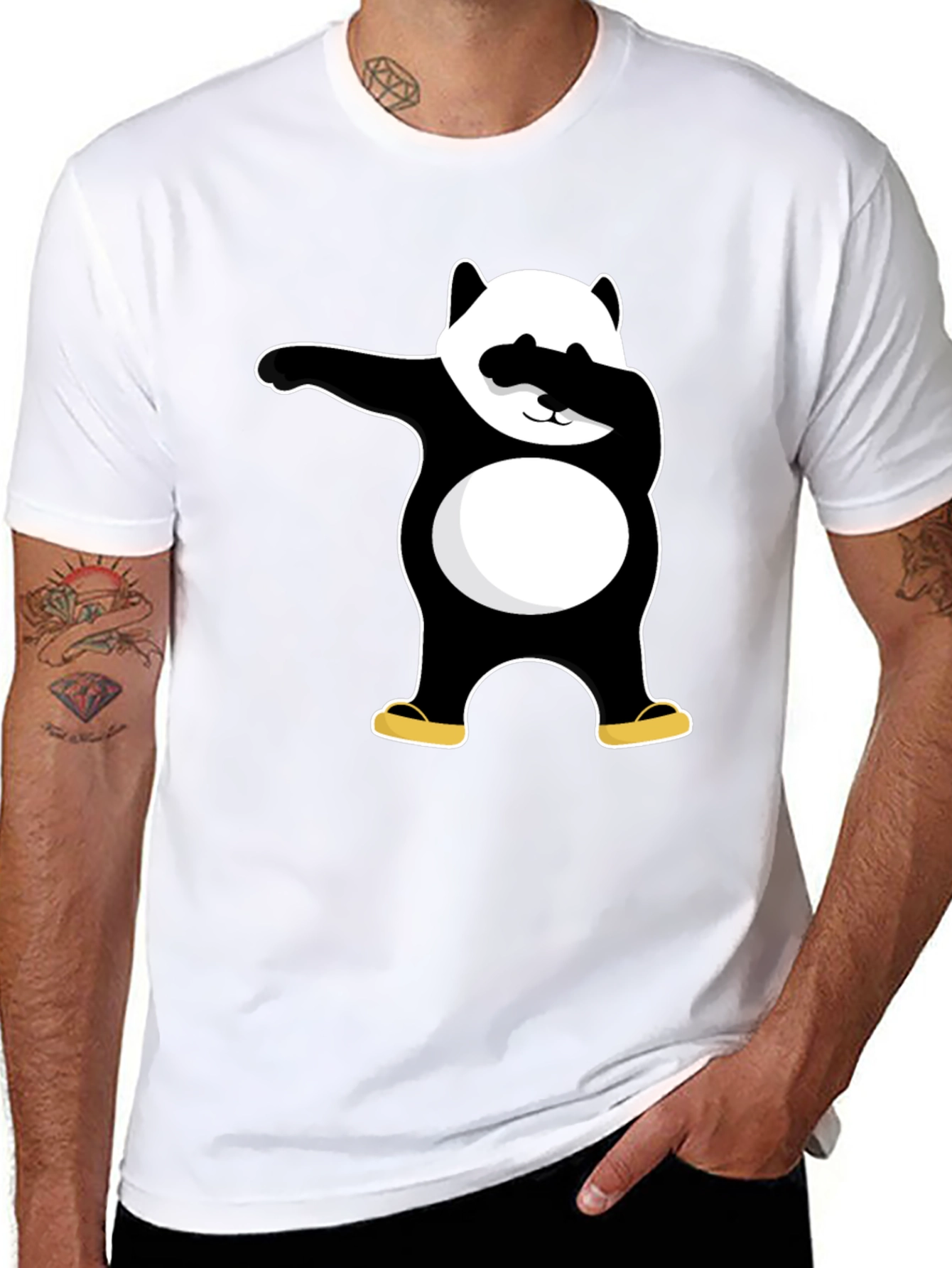Dabbing Panda Black T-Shirt - Cool Graphic Tee