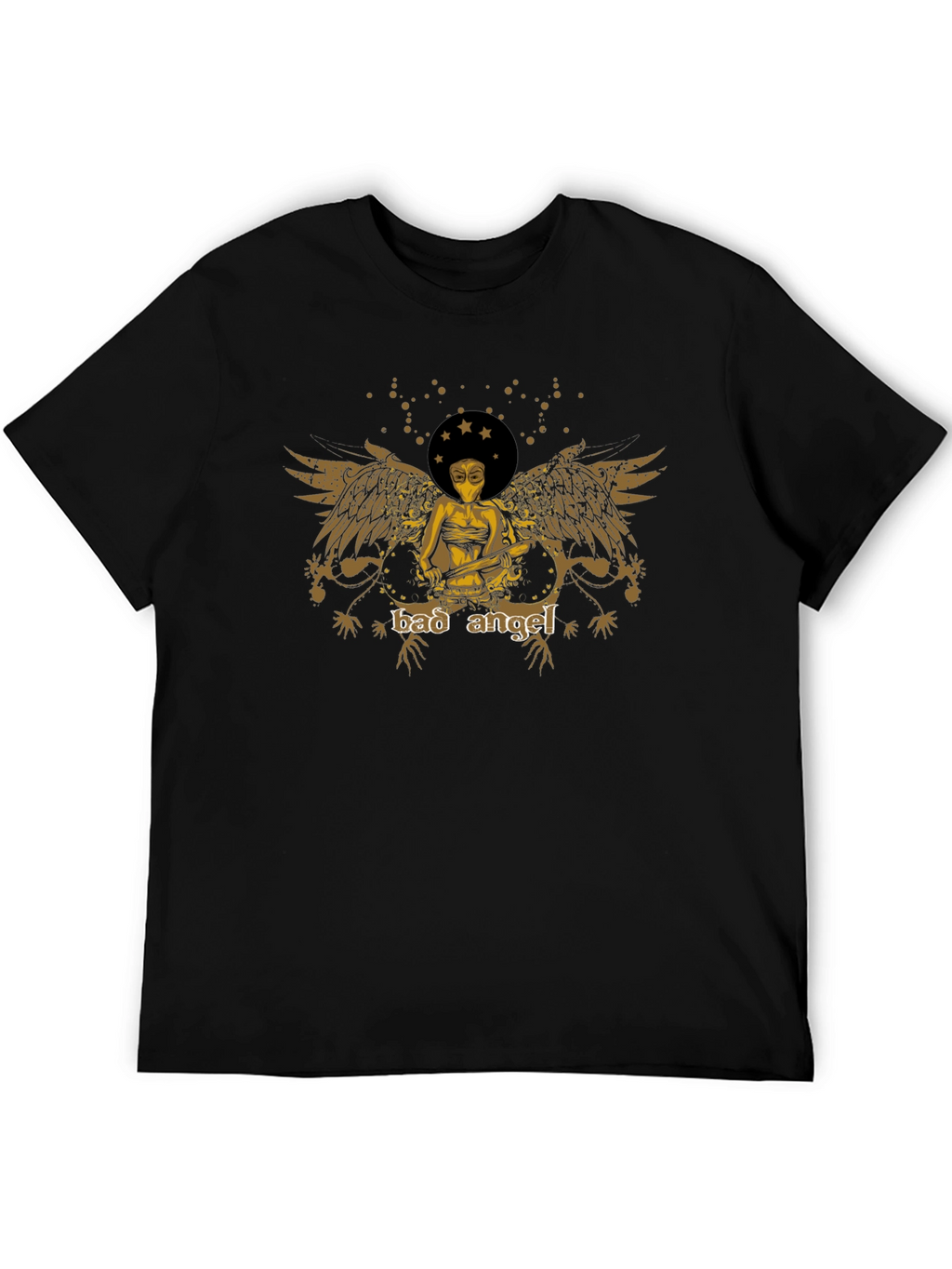 Bad Angel Graphic Print Black Tee