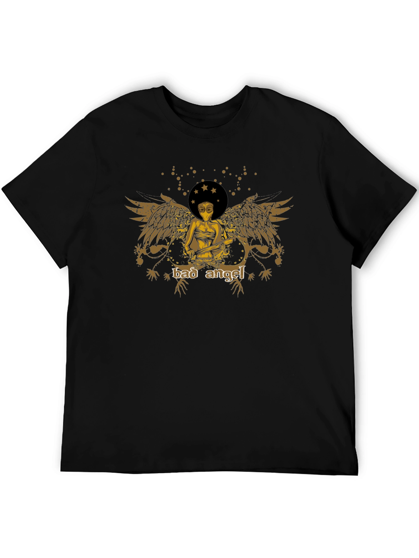Bad Angel Graphic Print Black Tee