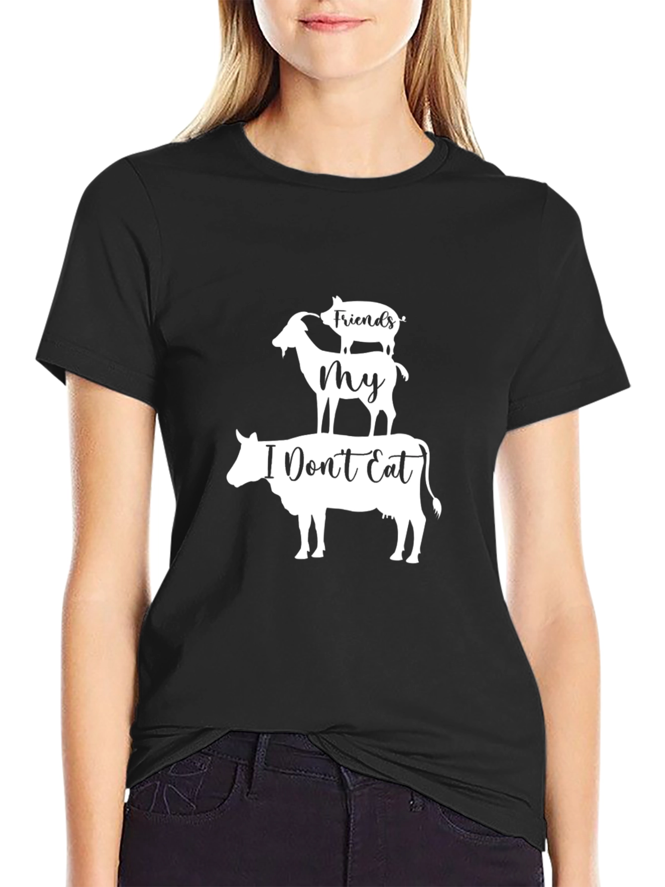 Vegan Friends Not Food Graphic Tee